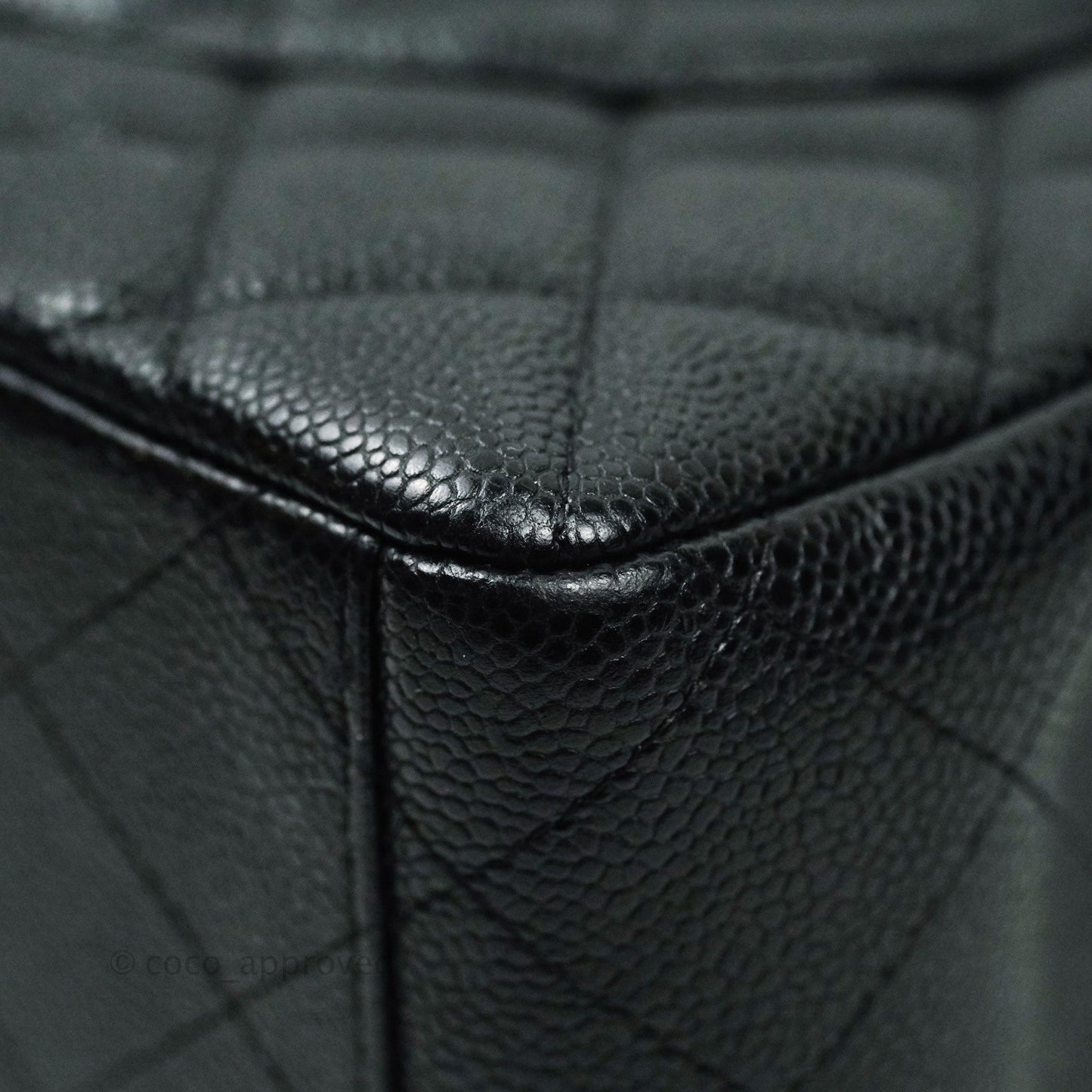 Chanel Quilted Maxi Single Flap Black Caviar Silver Hardware