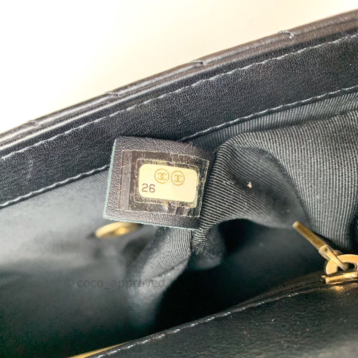 Chanel Chevron Rock The Corner Mini Black Calfskin Gold Hardware 18A