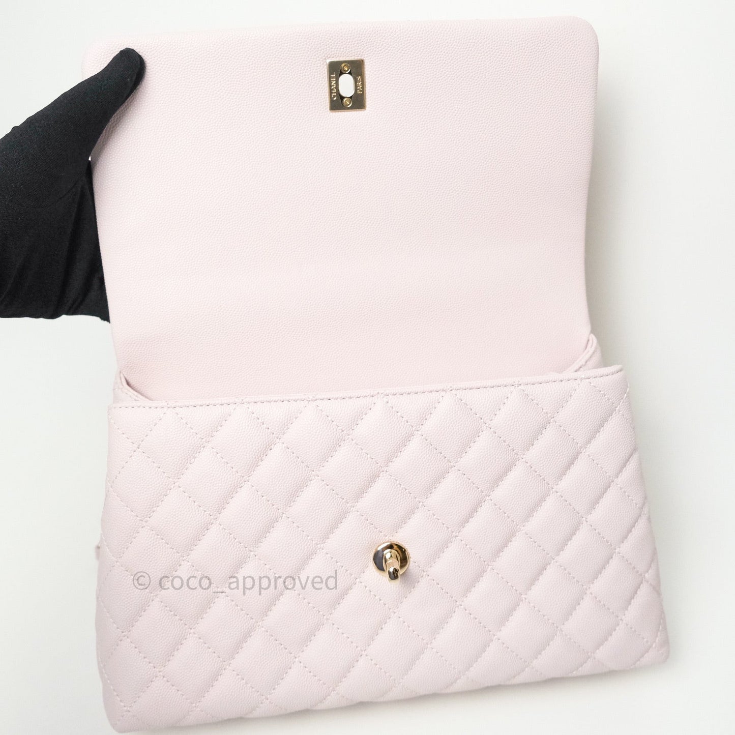 Chanel Small Coco Handle Quilted Lilac Pink Light Gold Hardware