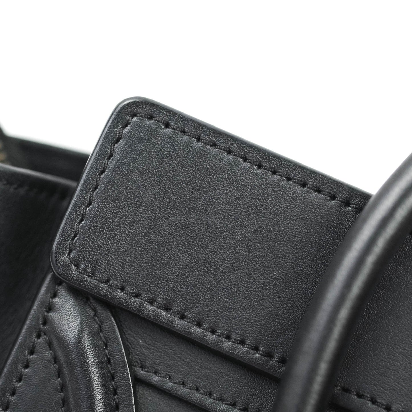 Celine Nano Luggage in Black Calfskin Antique Gold Hardware