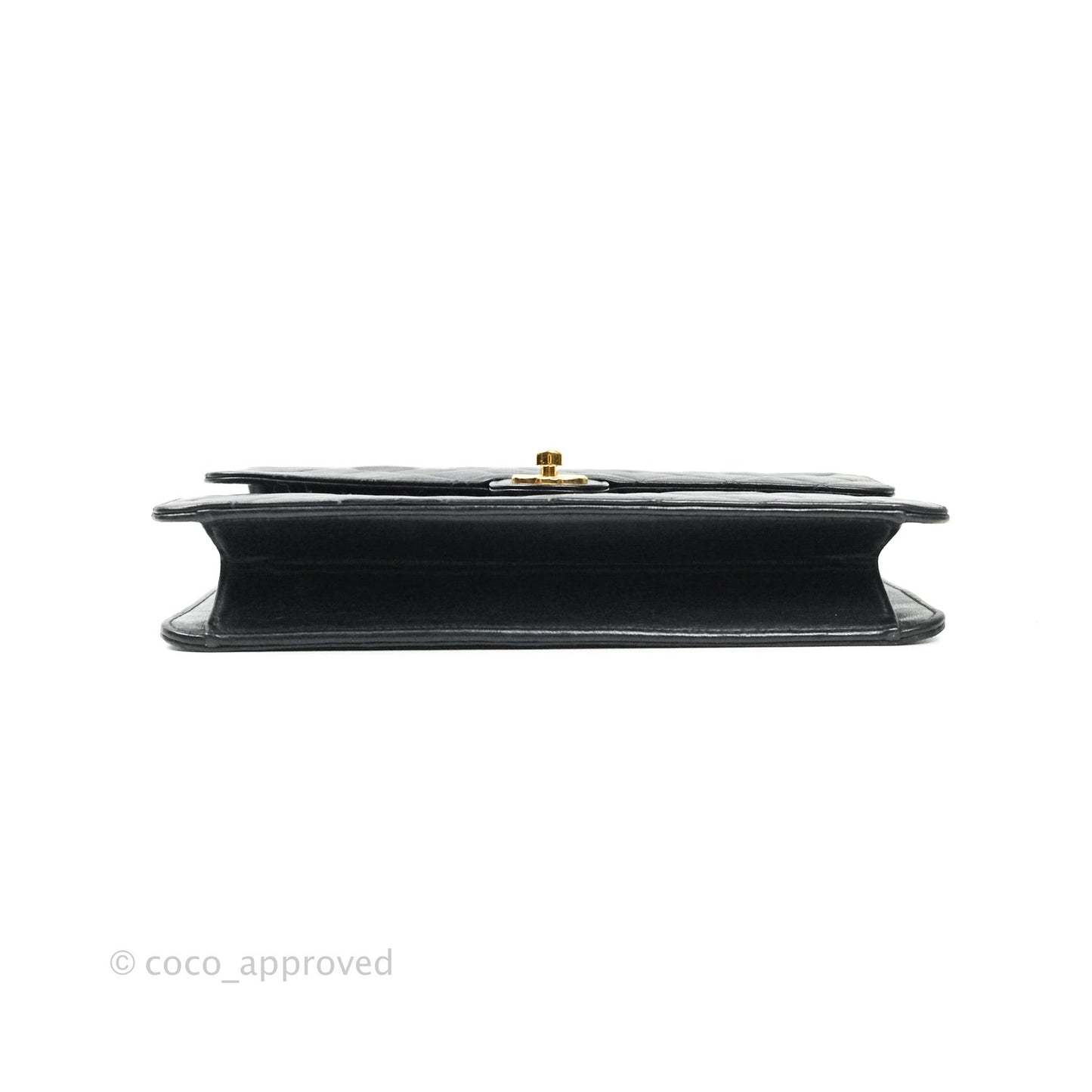 Chanel Vintage Single Flap Black Lambskin Gold Hardware