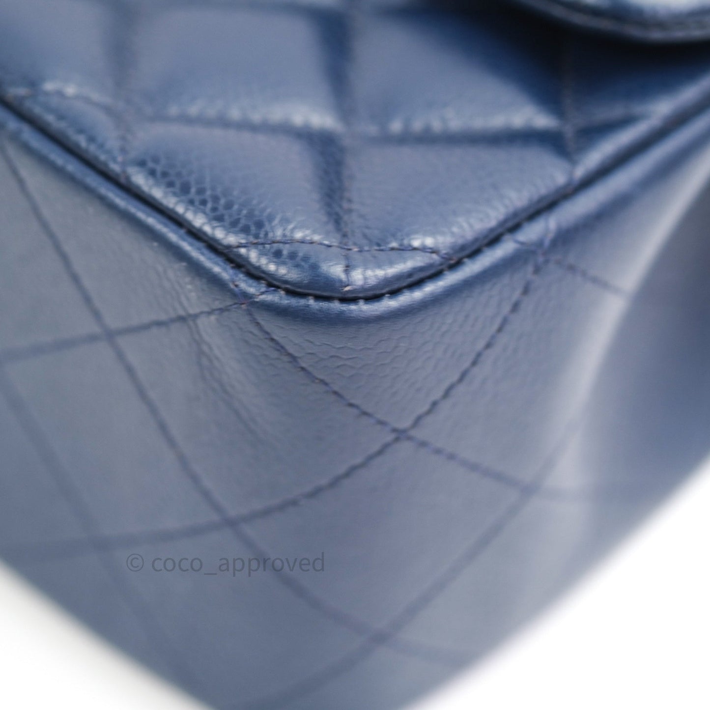Chanel Classic Jumbo Quilted Double Flap Blue Caviar Silver Hardware⁣⁣