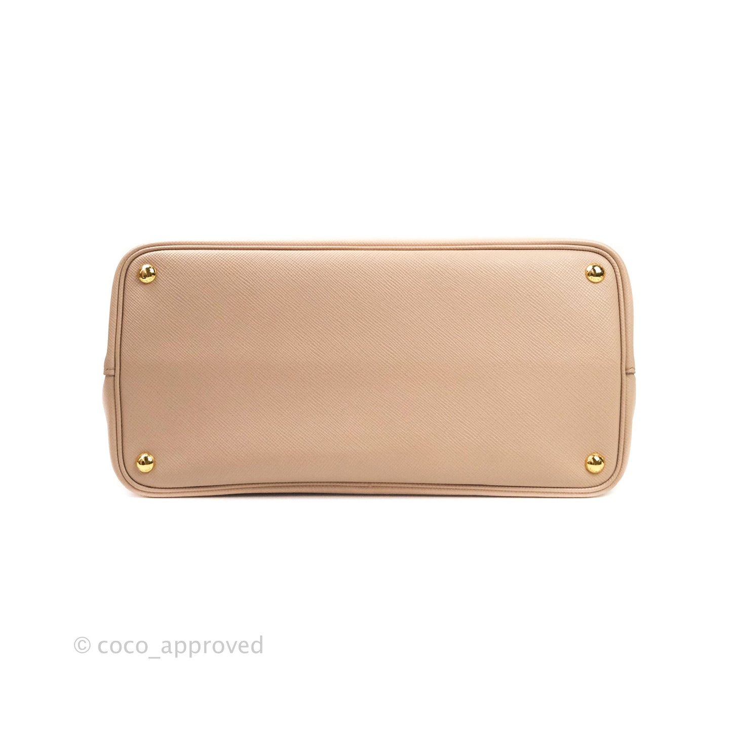 Prada Large Saffiano Cuir Double Prada Bag in Cameo/Rose Gold Hardware