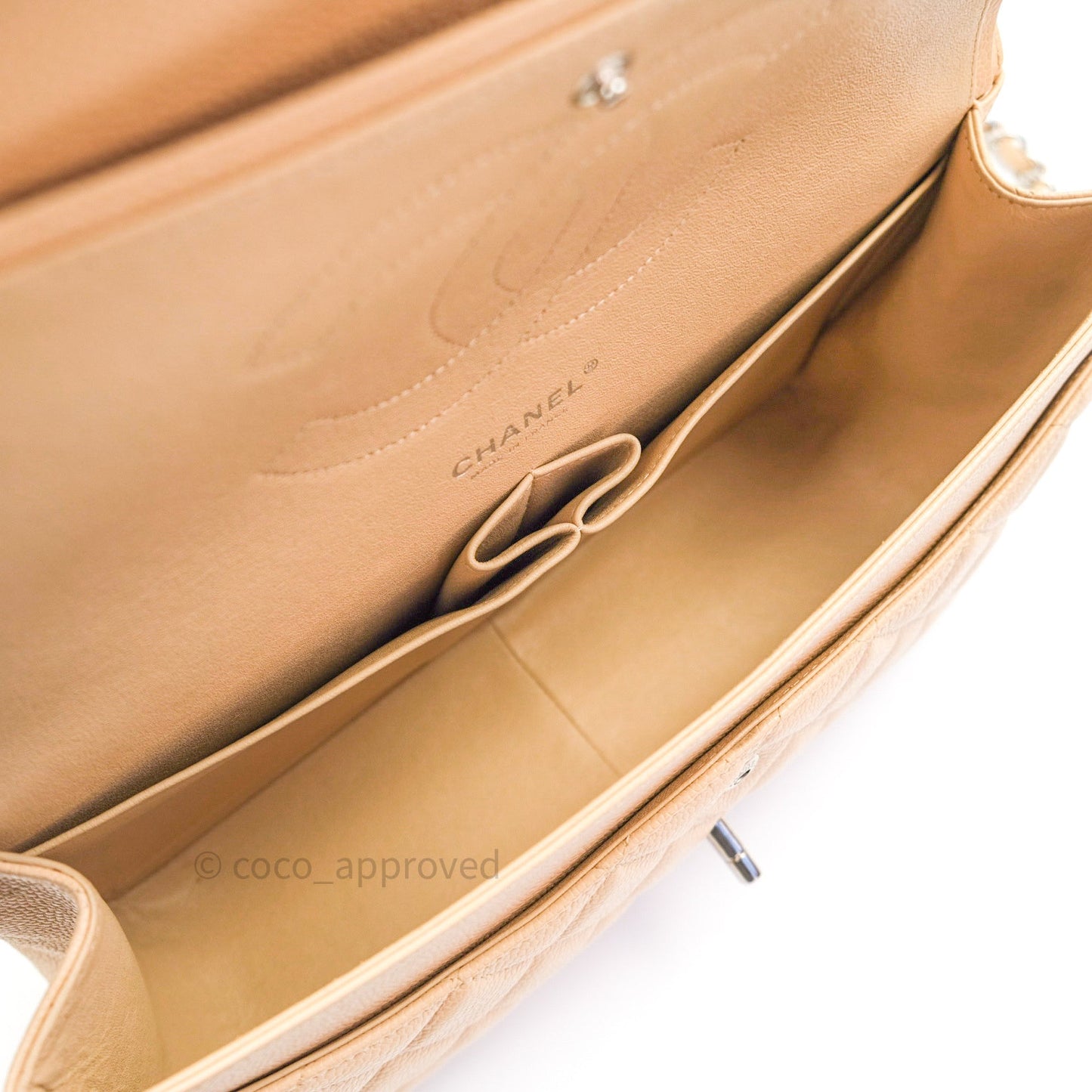 Chanel Jumbo Double Flap Beige Caviar Silver Hardware⁣⁣