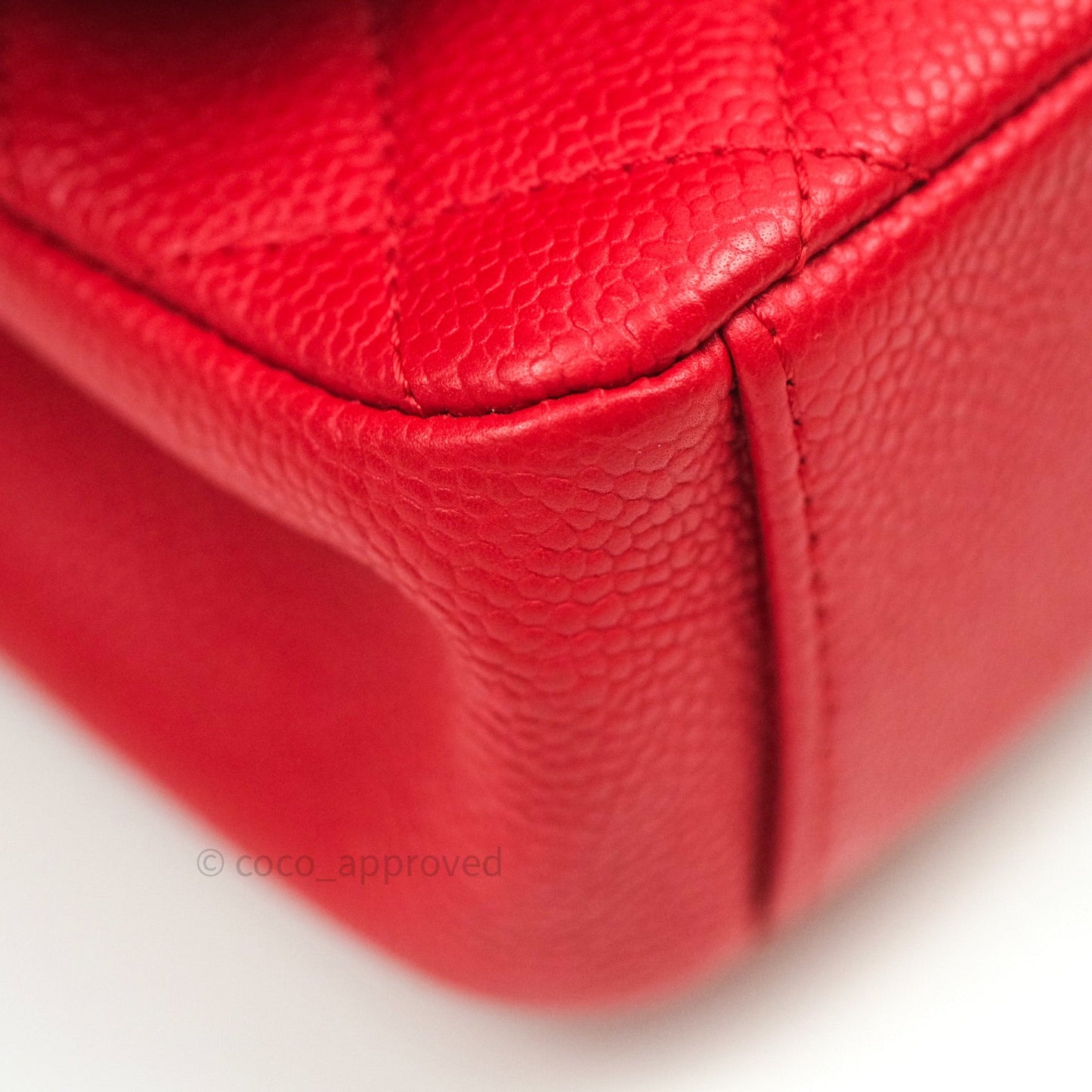 Chanel Quilted Medium CC Filigree Flap Red Caviar