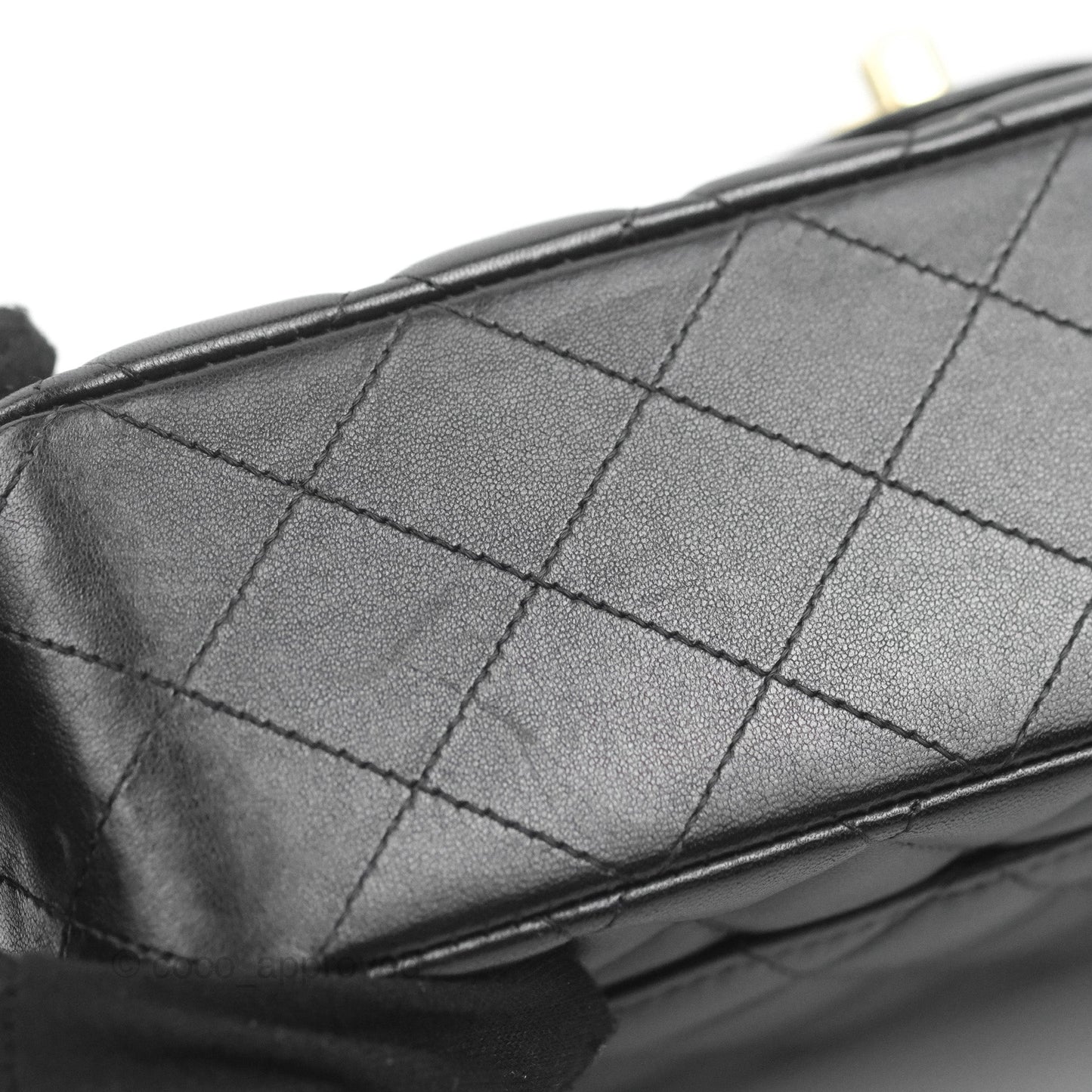 Chanel Classic M/L Medium Flap Quilted Black Lambskin Gold Hardware