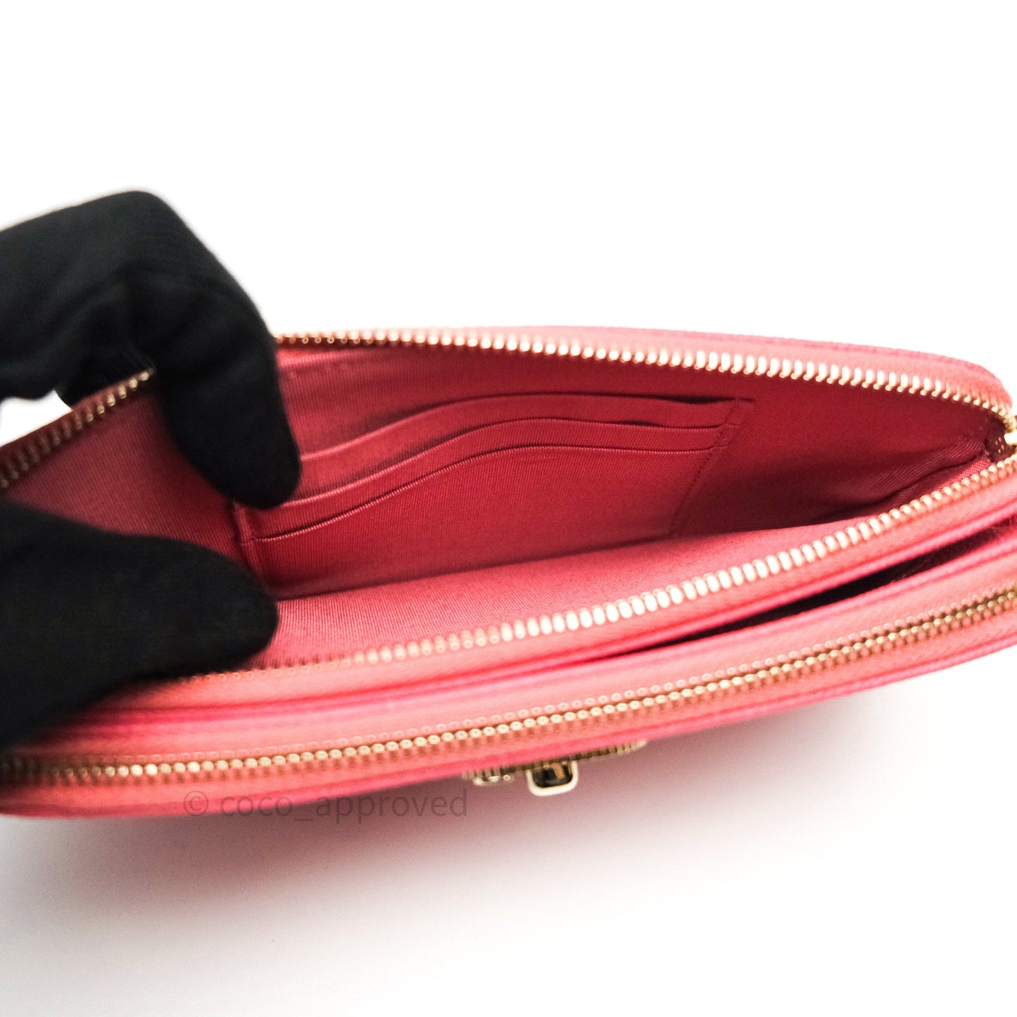 Chanel Quilted Clutch With Chain Pink Caviar Gold Hardware
