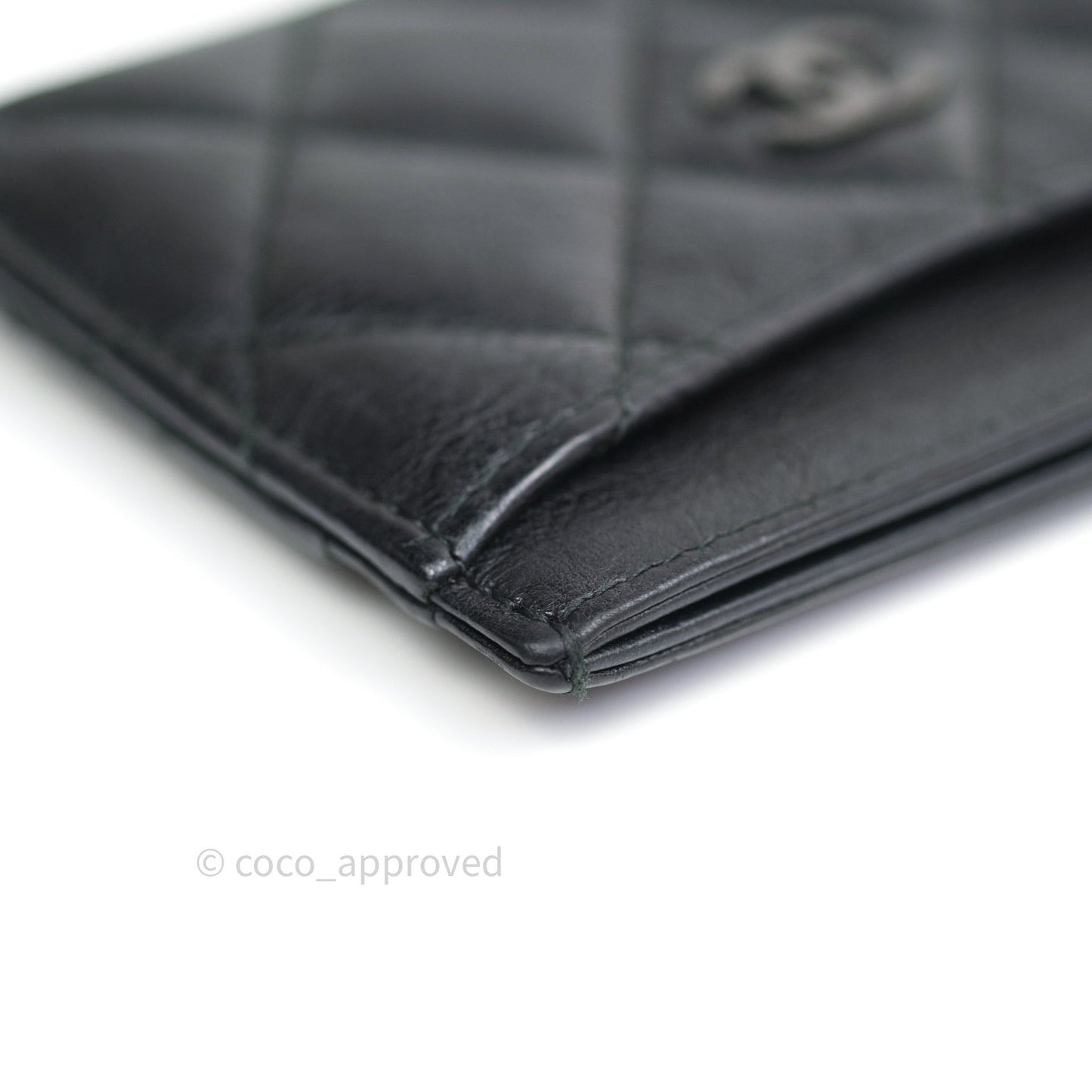 Chanel So Black Quilted Classic Calfskin Flat Card Holder
