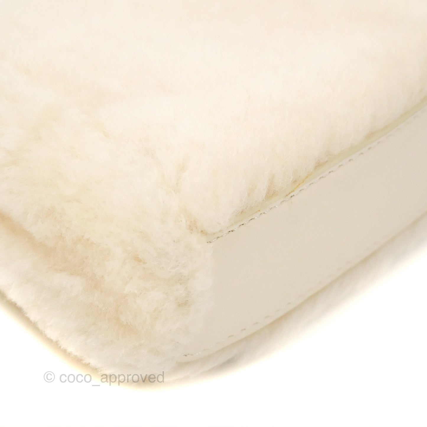 Fendi Micro Peekaboo Bag White Shearling Gold Hardware