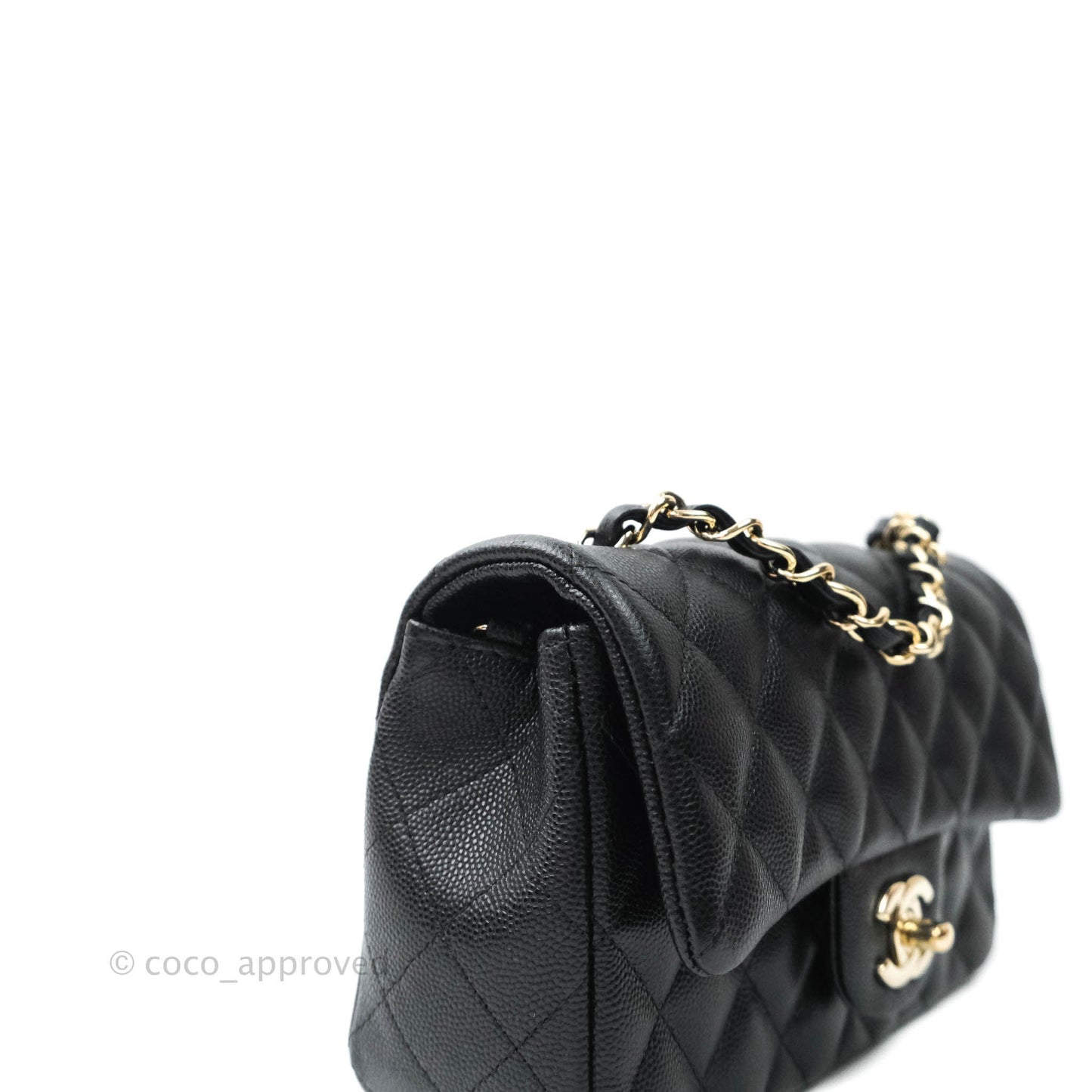 Chanel Quilted Mini Rectangular Black Caviar Gold Hardware