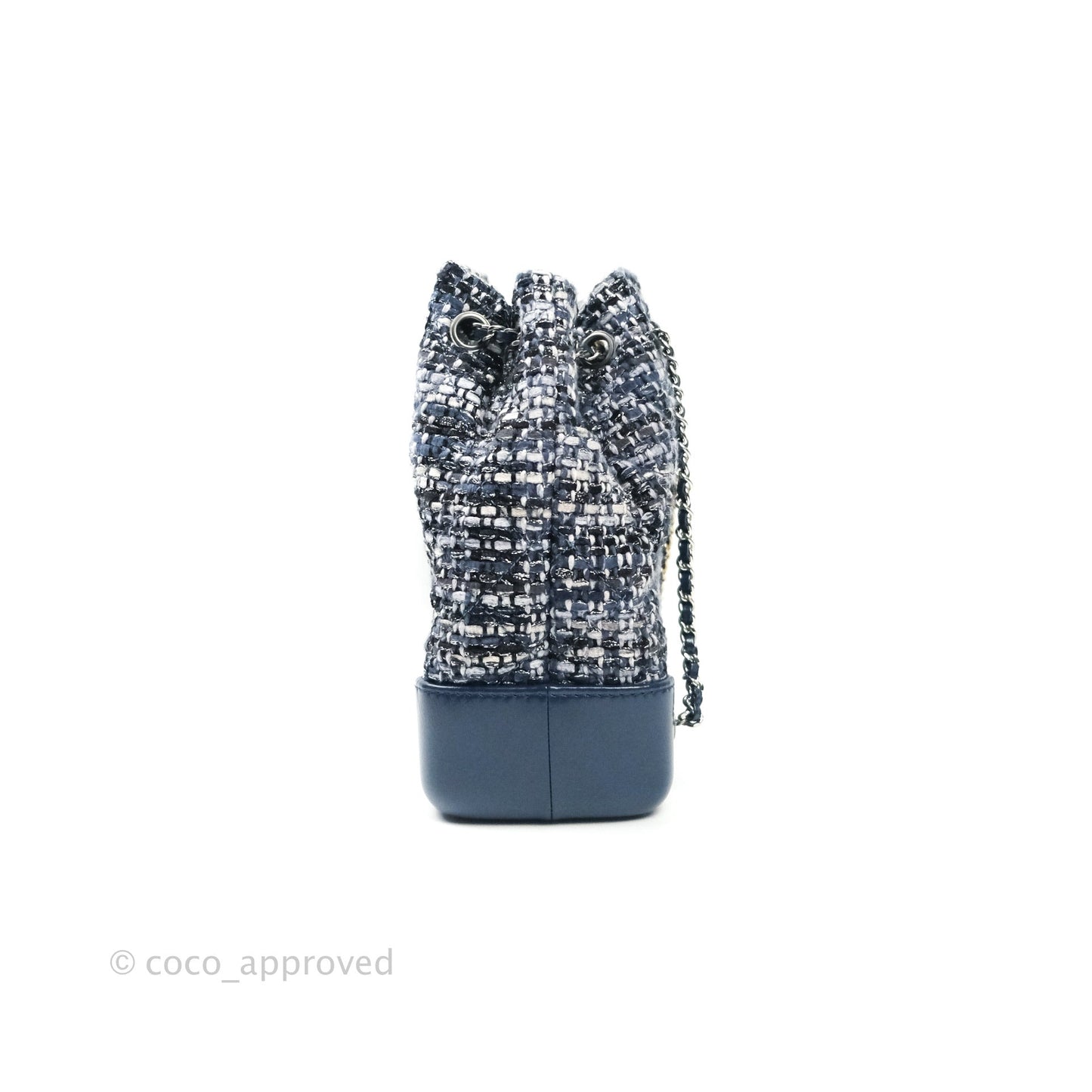 Chanel Gabrielle Small Backpack Navy Tweed Aged Calfskin