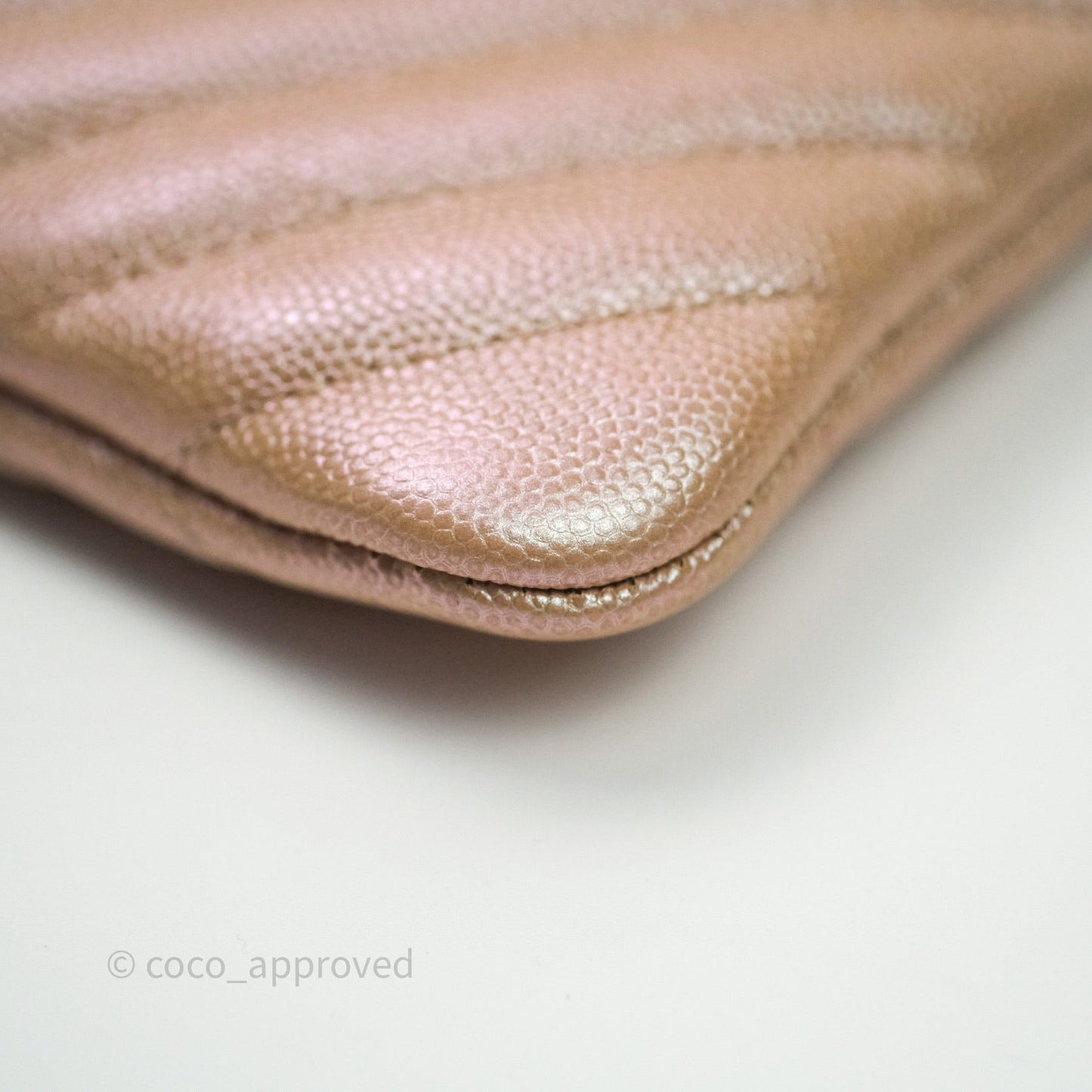 Chanel Medium O Case Chevron Rose Gold 17B