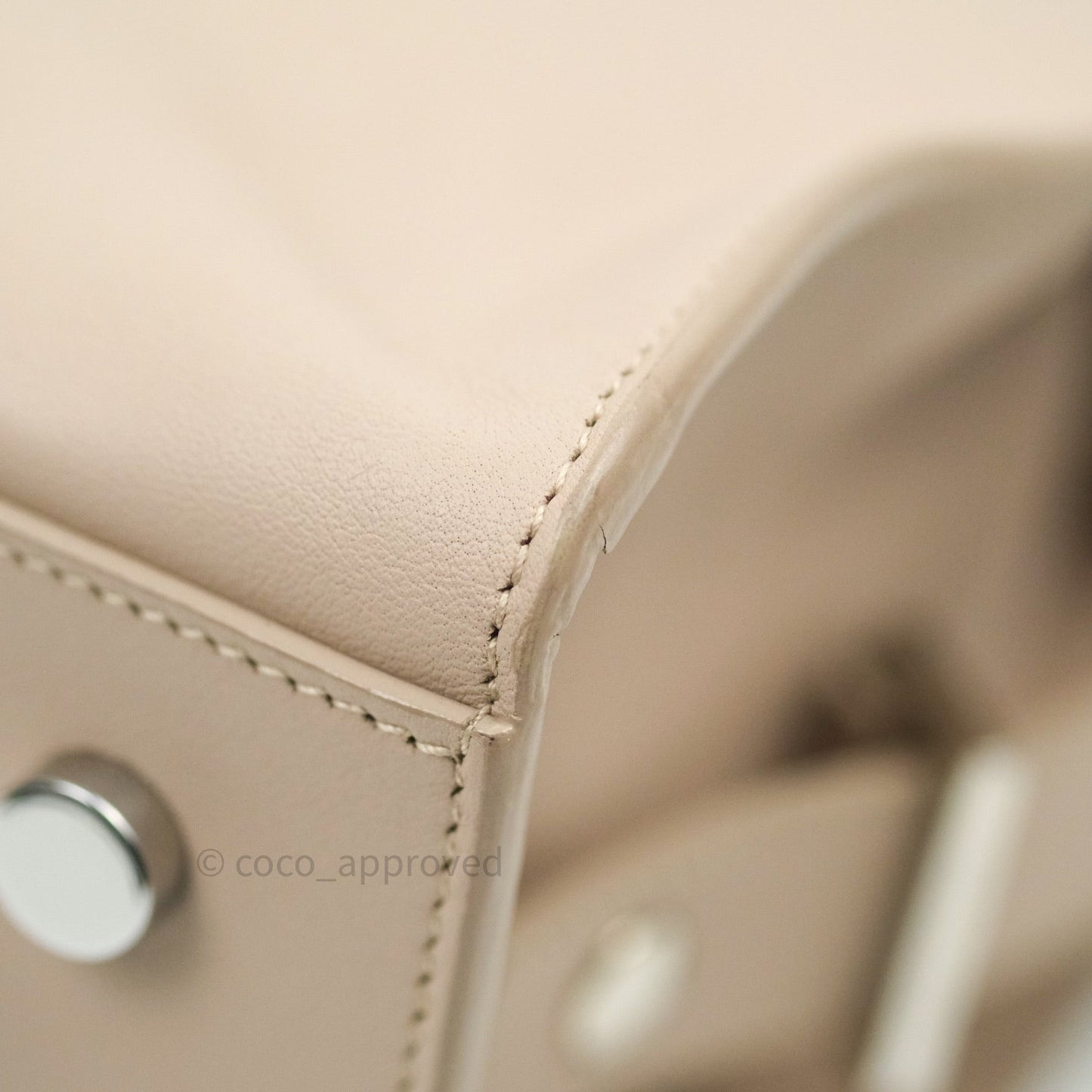 Saint Laurent Calfskin Monogram Baby Cabas Pale Pink Silver Hardware
