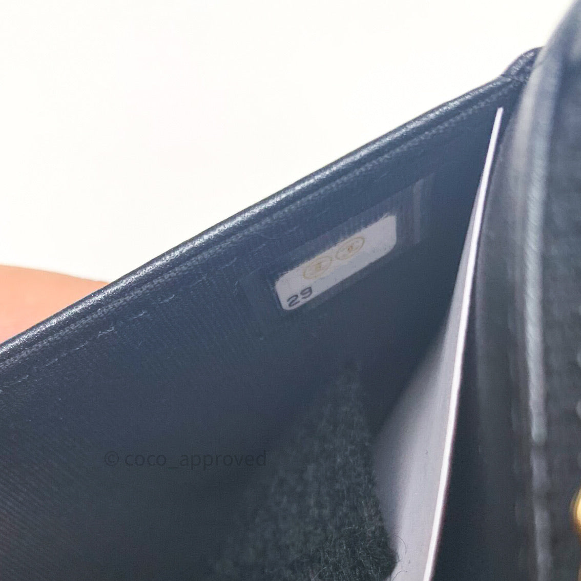 Chanel Quilted Black Iridescent Lambskin Pearl Wallet On Chain WOC