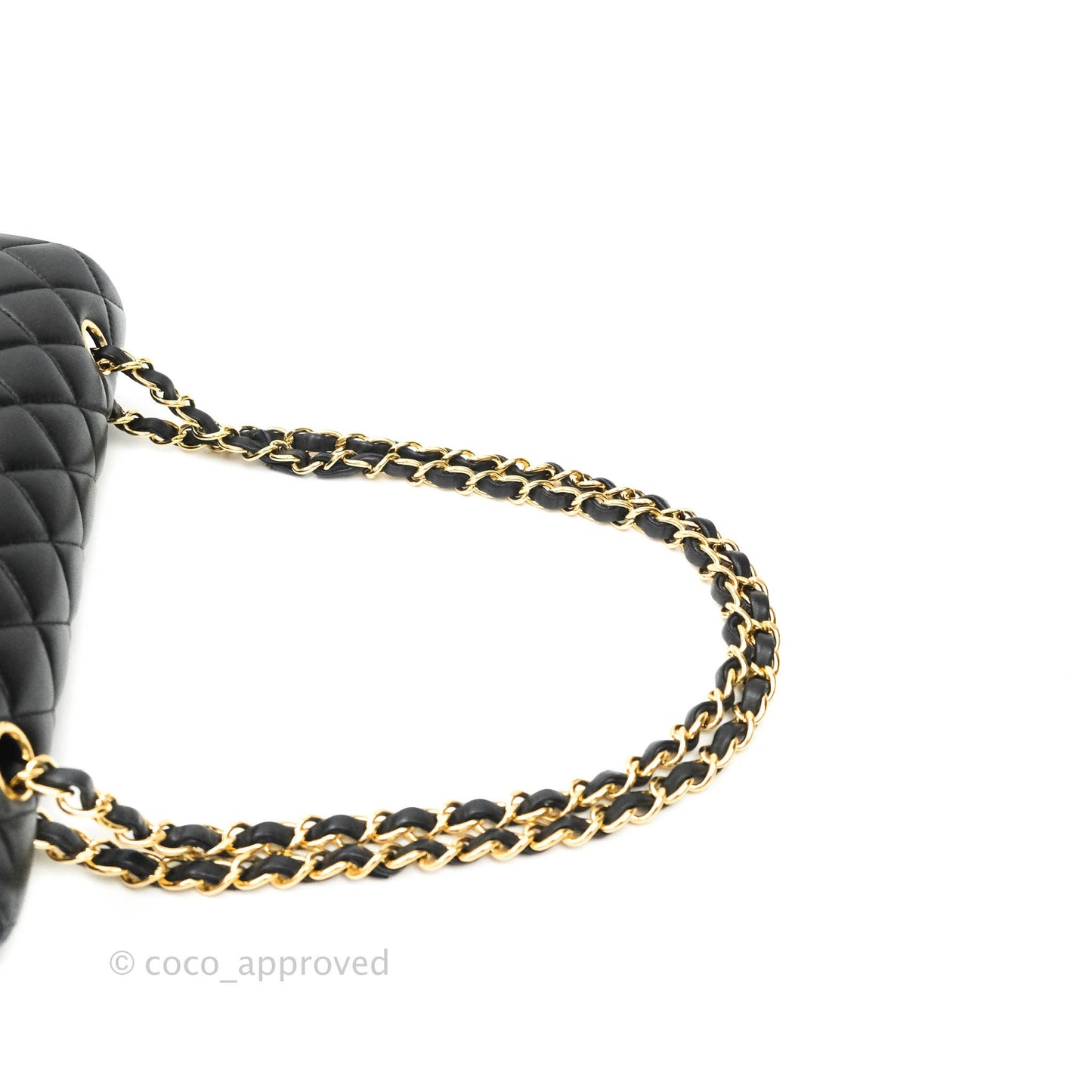 Chanel Classic M/L Medium Double Flap Bag Black Lambskin Gold Hardware