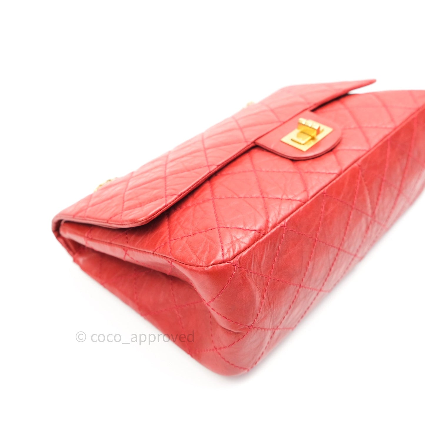 Chanel Reissue Quilted Aged Calfskin Coral Red Ruthenium Hardware 227