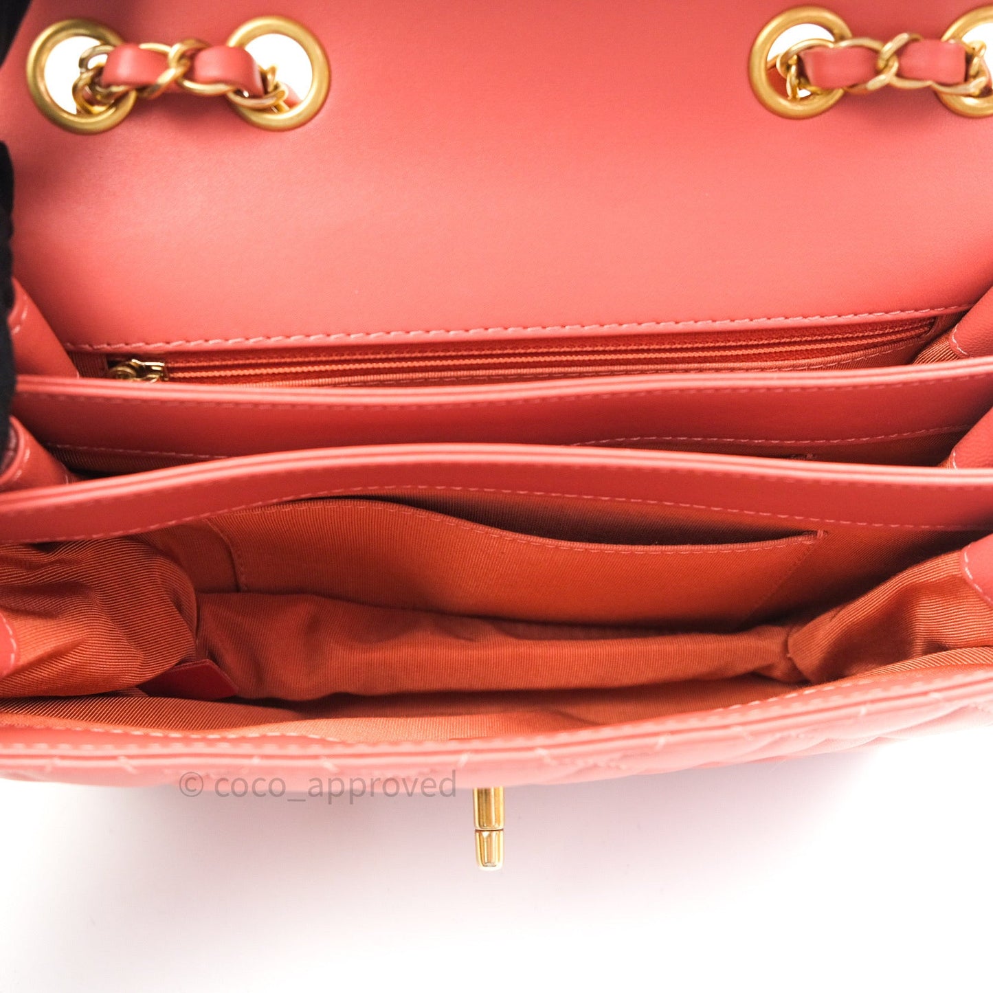 Chanel Coco Vintage Flap Bag Peachy Beige Lambskin Gold Hardware 18C
