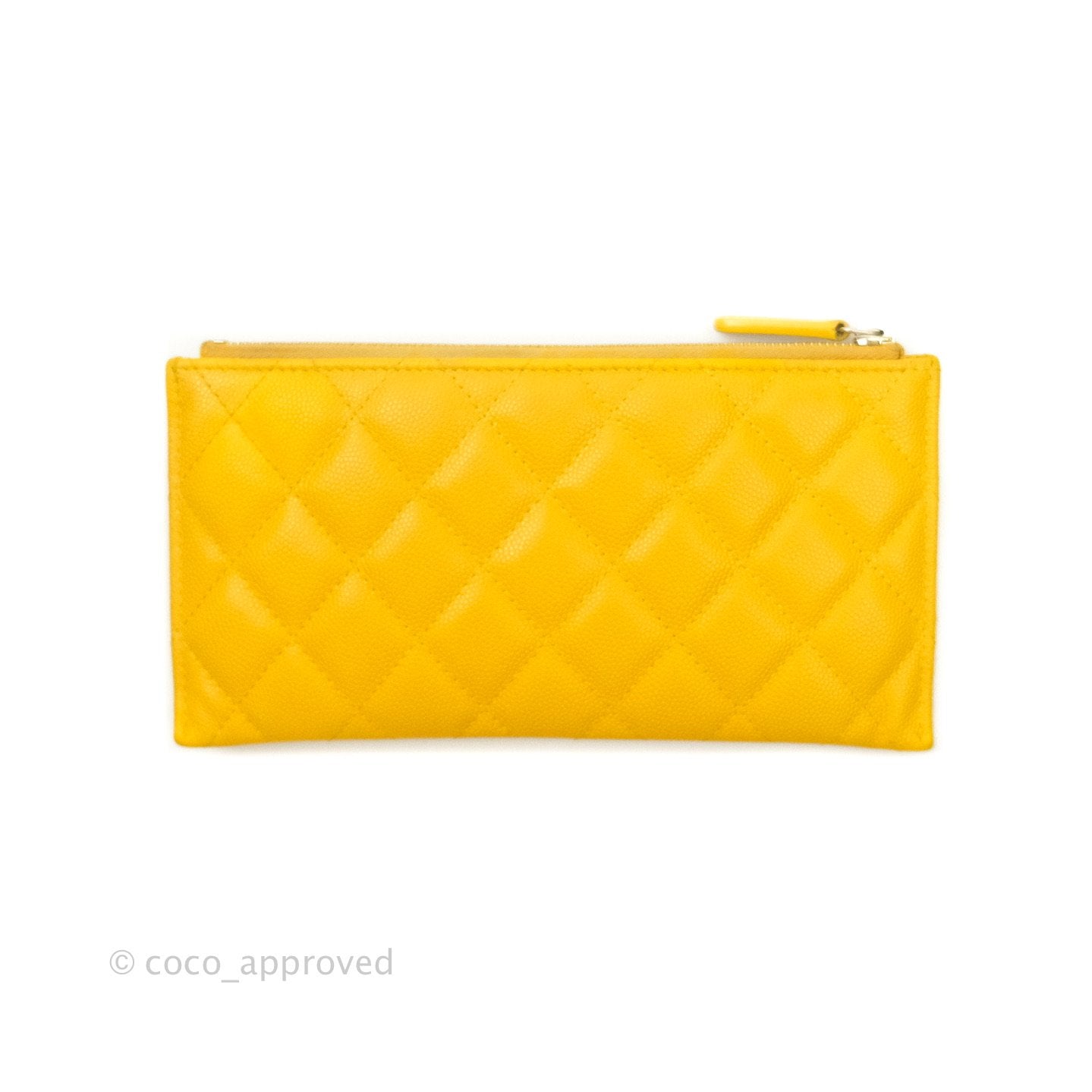 Chanel O Case Phone Case Pouch Card Holder Yellow Caviar Gold Hardware