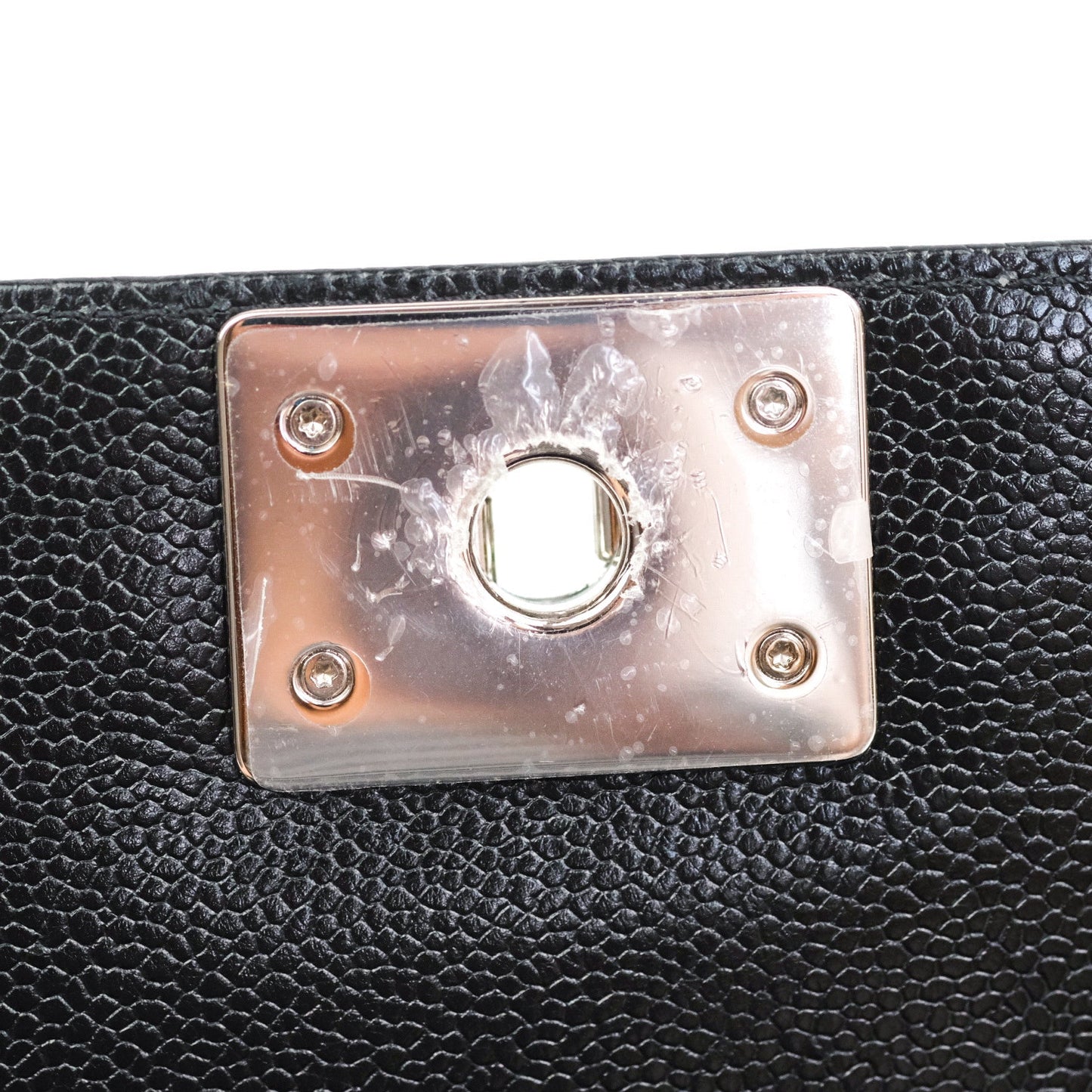 Chanel Boy Chevron Medium Black Caviar Silver Hardware