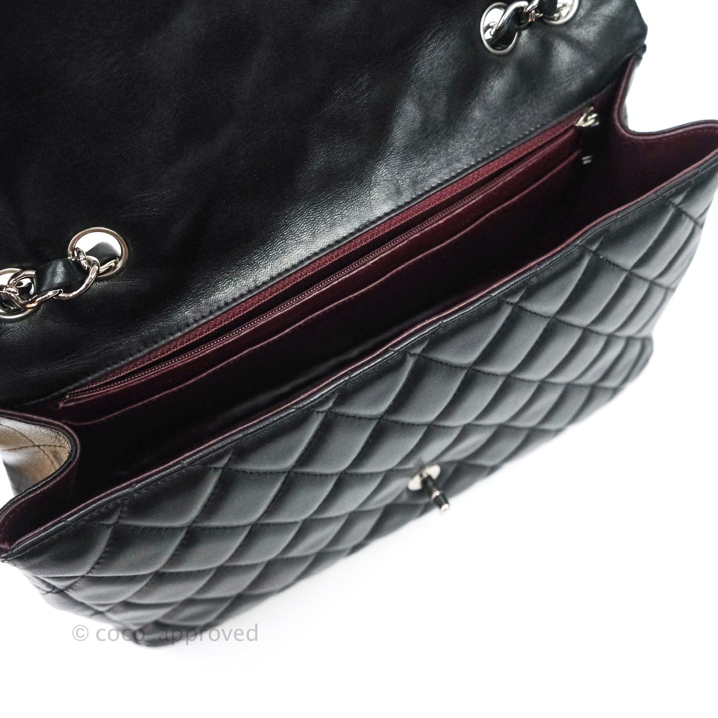 Chanel Jumbo Single Flap Black Lambskin Silver Hardware⁣⁣