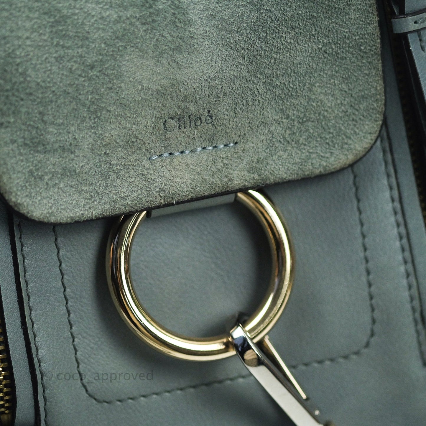 Chloé Suede Calfskin Small Faye Backpack Cloudy Blue
