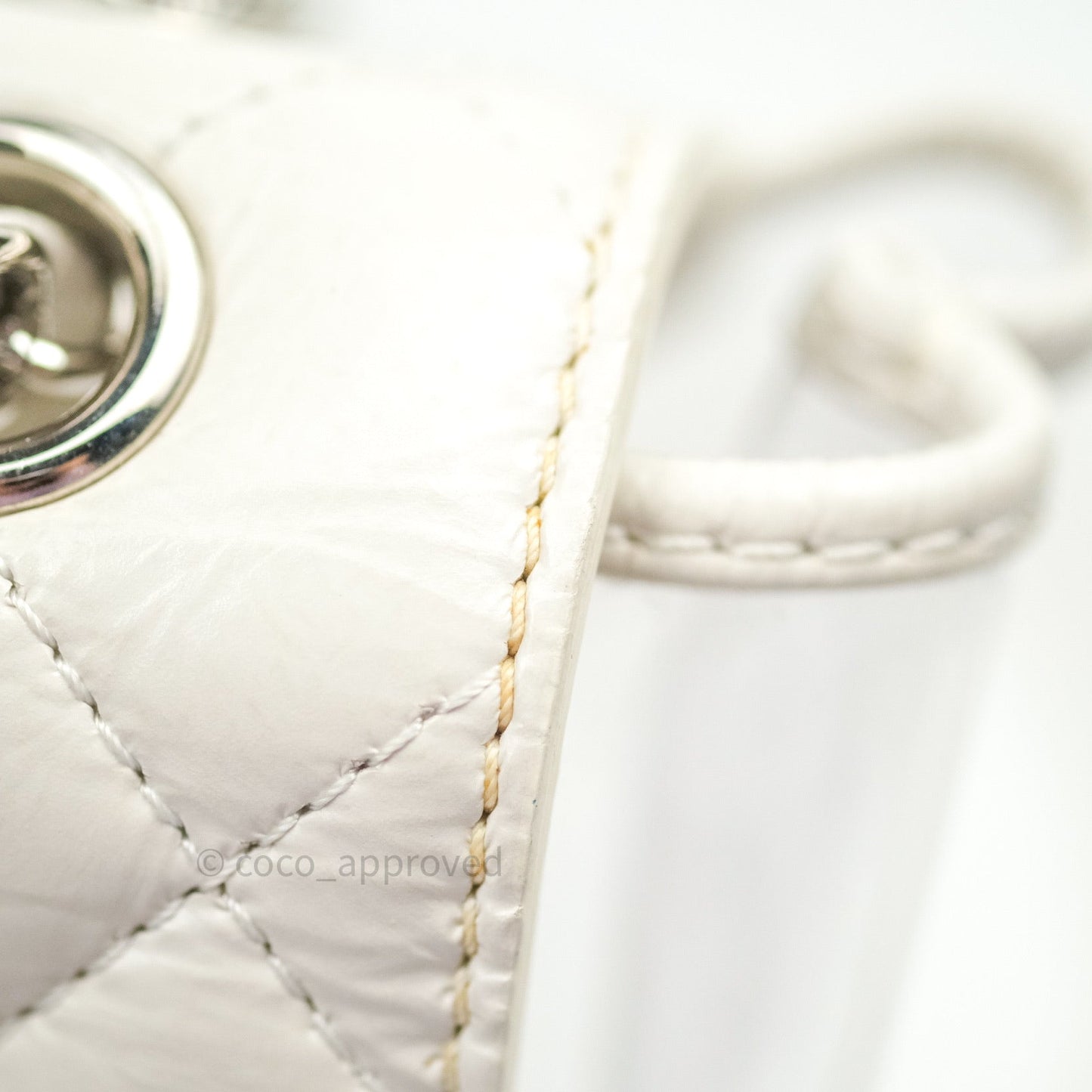 Chanel Crumpled Calfskin PVC Quilted Backpack White