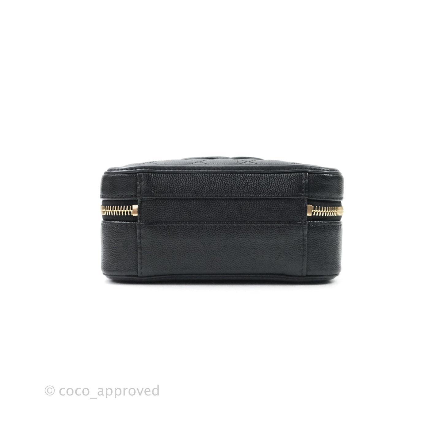 Chanel Quilted Small CC Filigree Vanity Case Black Caviar