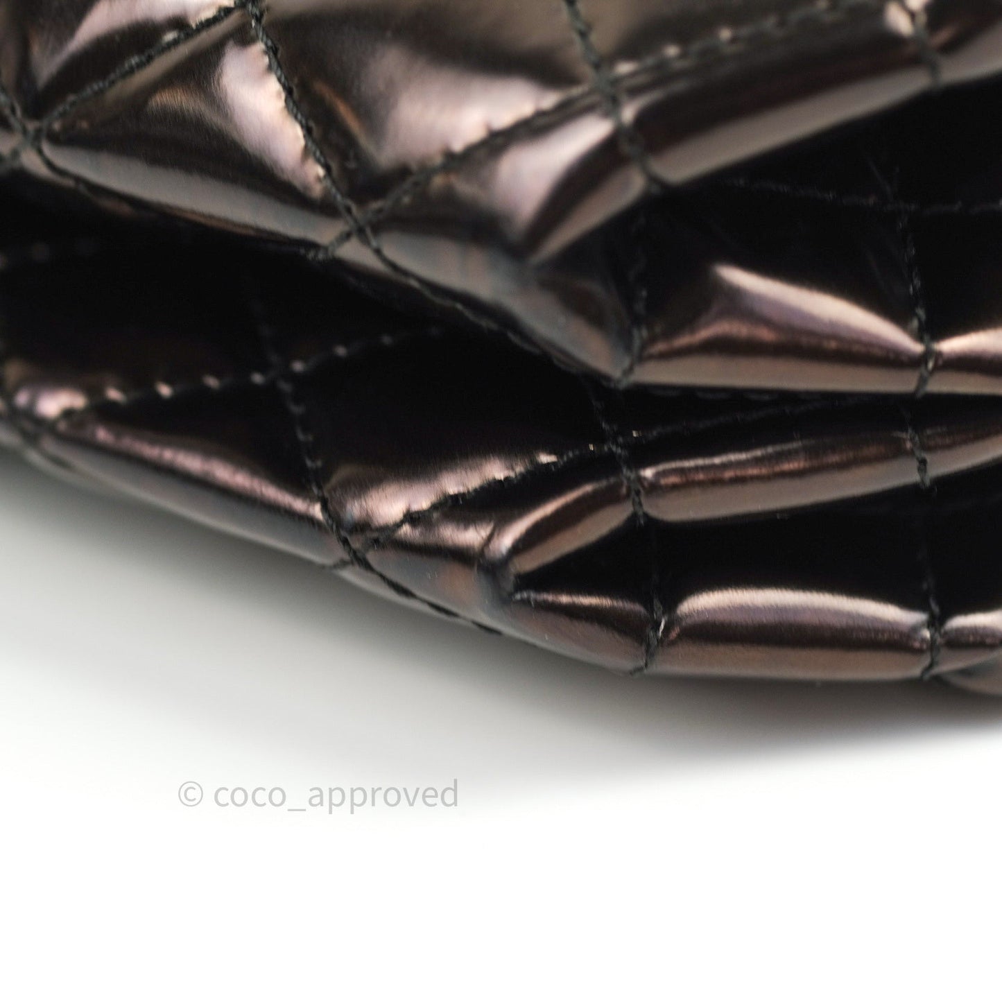 Chanel Quilted Accordion Reissue Black Patent Leather Gold Hardware 2.55 Flap