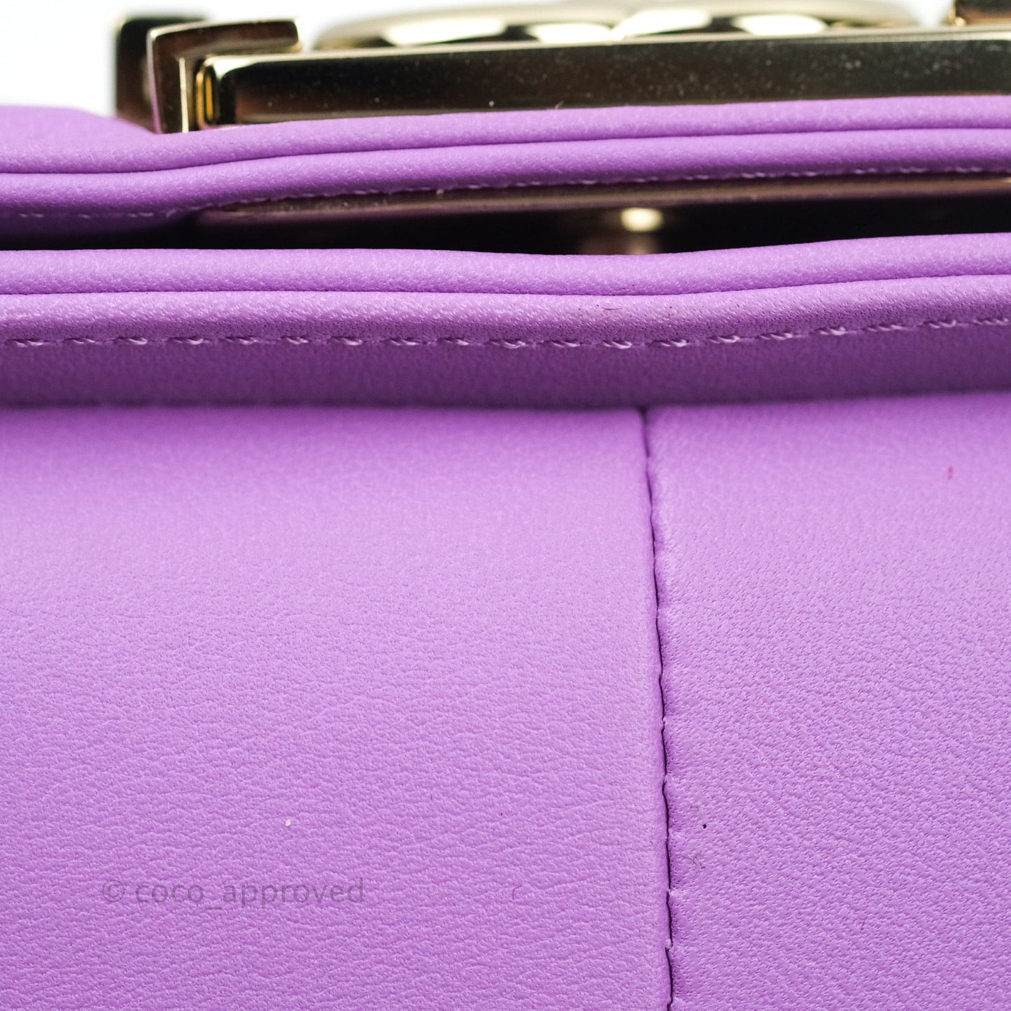 Chanel Boy Chevron Medium Purple Calfskin Gold Hardware