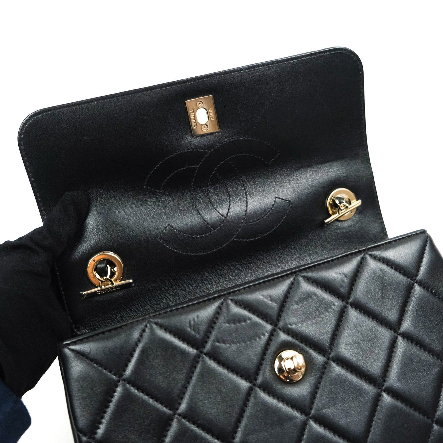 Chanel Trendy CC Small Black Lambskin Gold Hardware