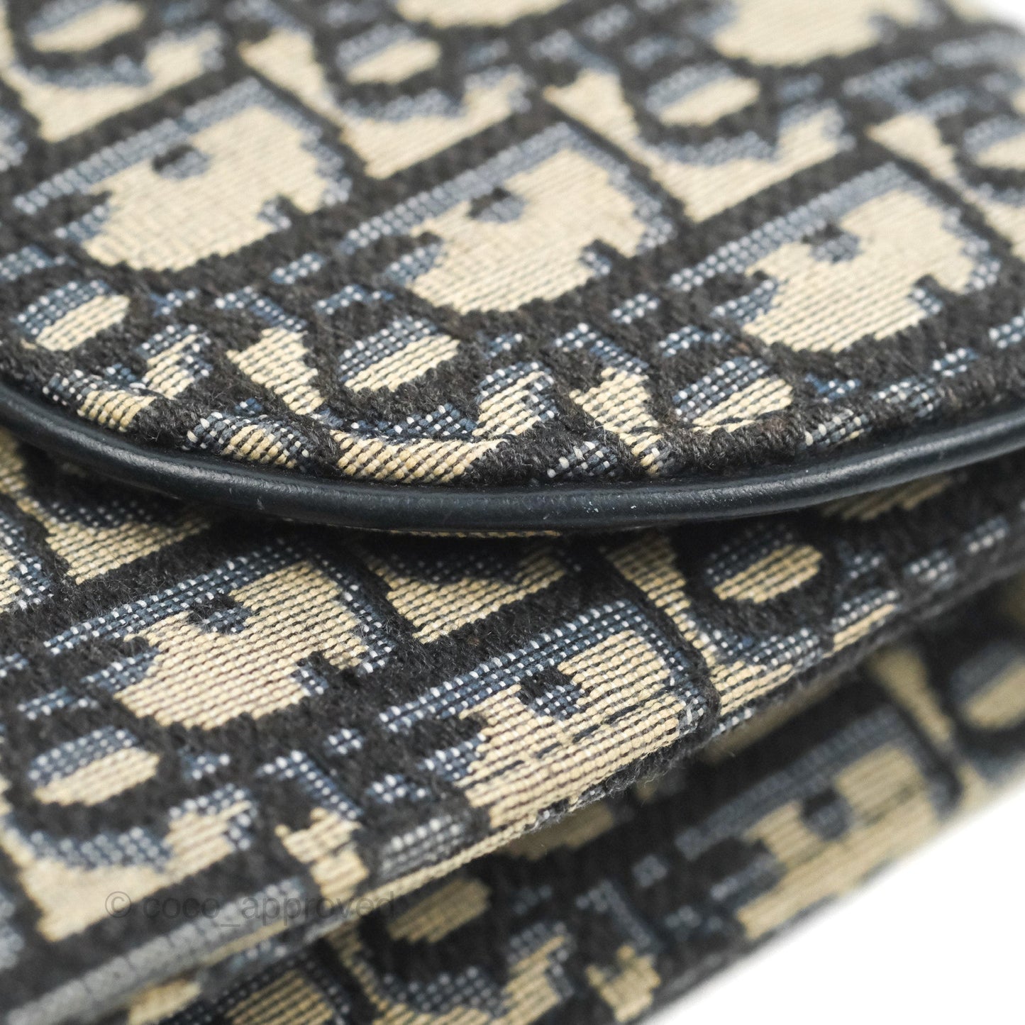 Christian Dior Saddle Chain Pouch Navy Oblique Jacquard