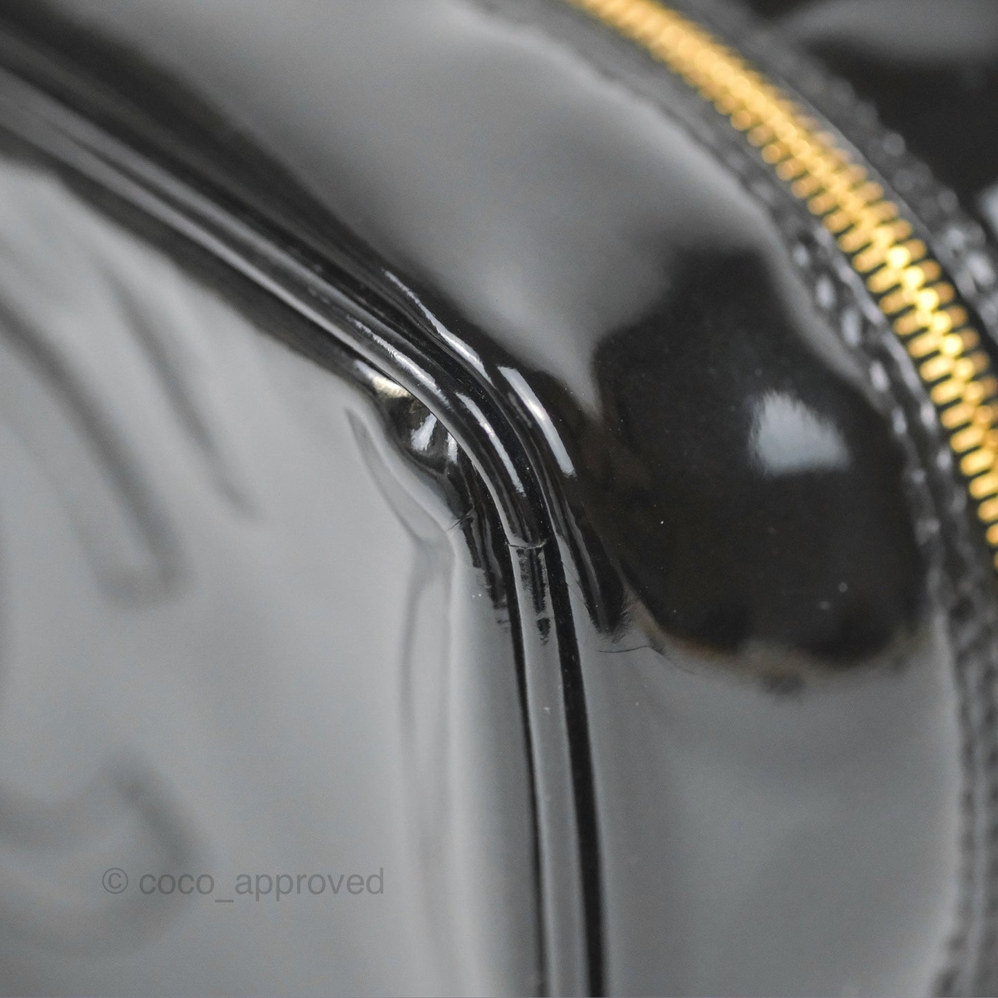 Chanel Vintage Coco Black Leather Patent Make Up Pouch