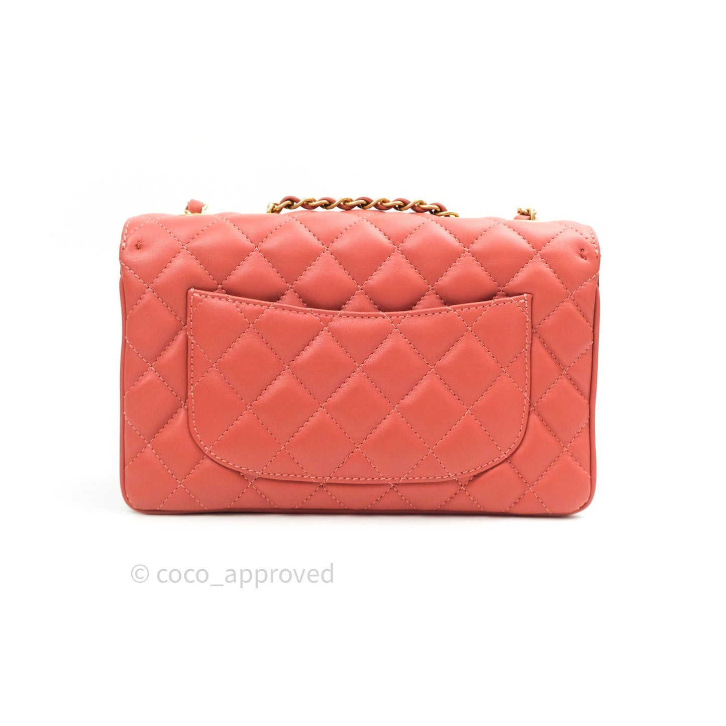 Chanel Coco Vintage Flap Bag Peachy Beige Lambskin Gold Hardware 18C