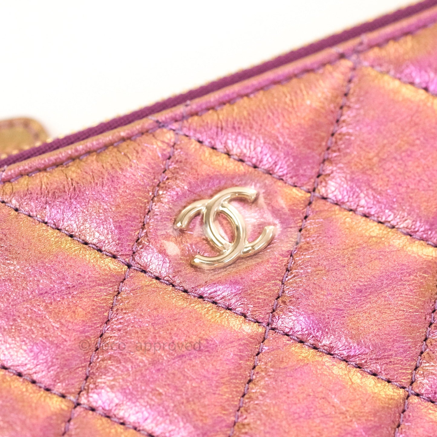 Chanel Quilted Mini O Case Iridescent Purple Gold Hardware 20B
