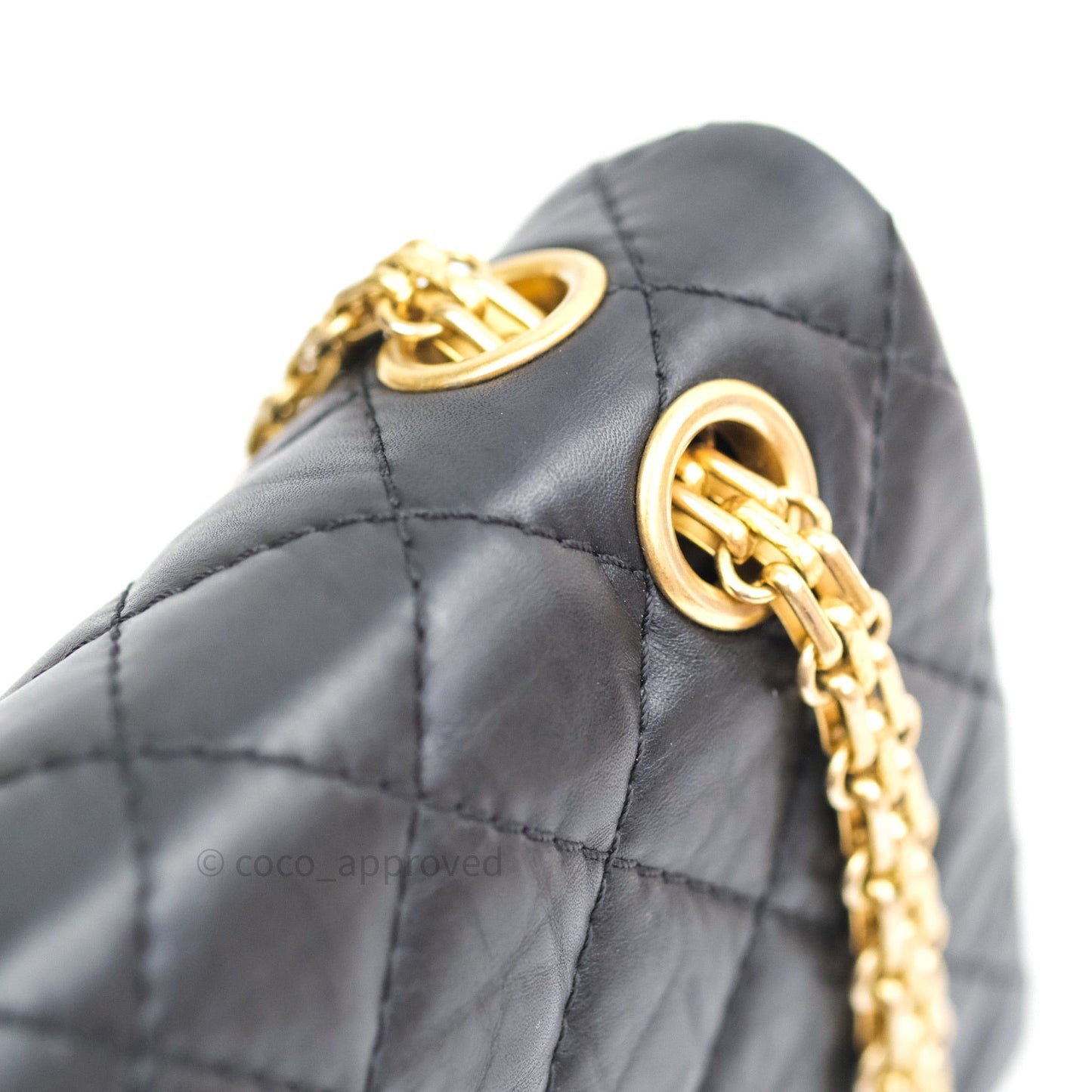 Chanel 2.55 Reissue Aged Calfskin 225 Flap Black Gold Hardware