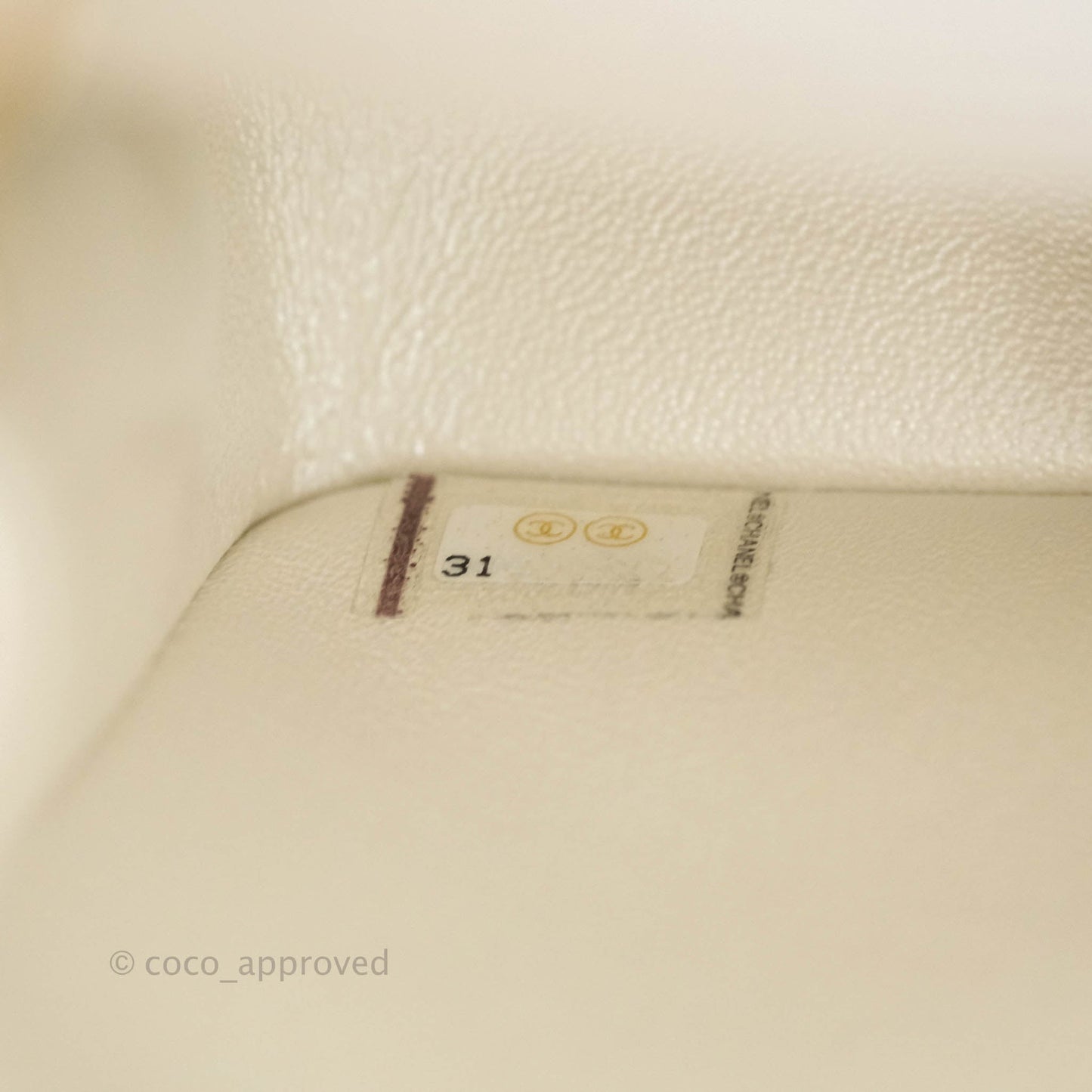 Chanel Quilted Mini Rectangular Iridescent White Lambskin Gold Hardware