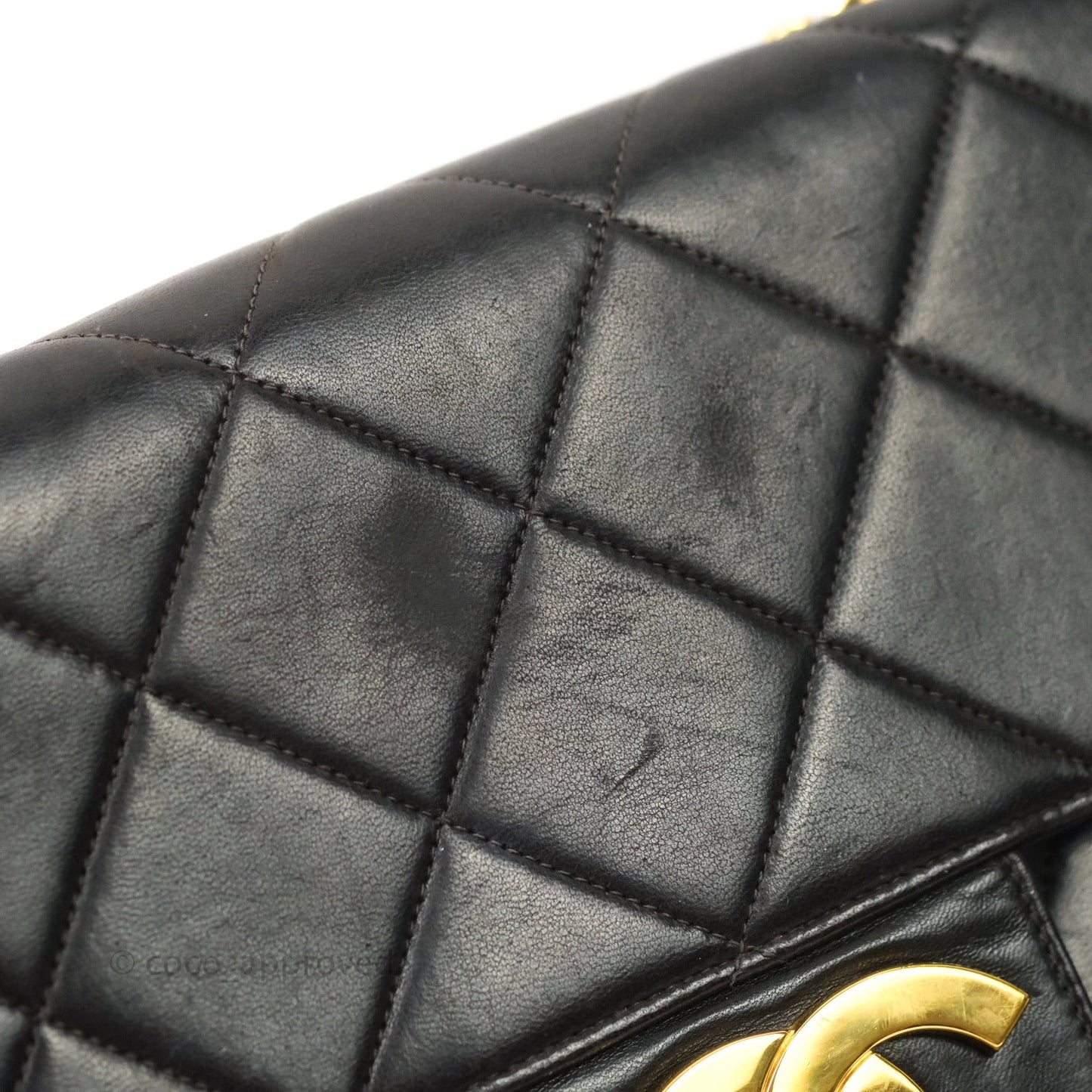 Chanel Vintage Double Sided Briefcase Black Lambskin 24K Gold Hardware