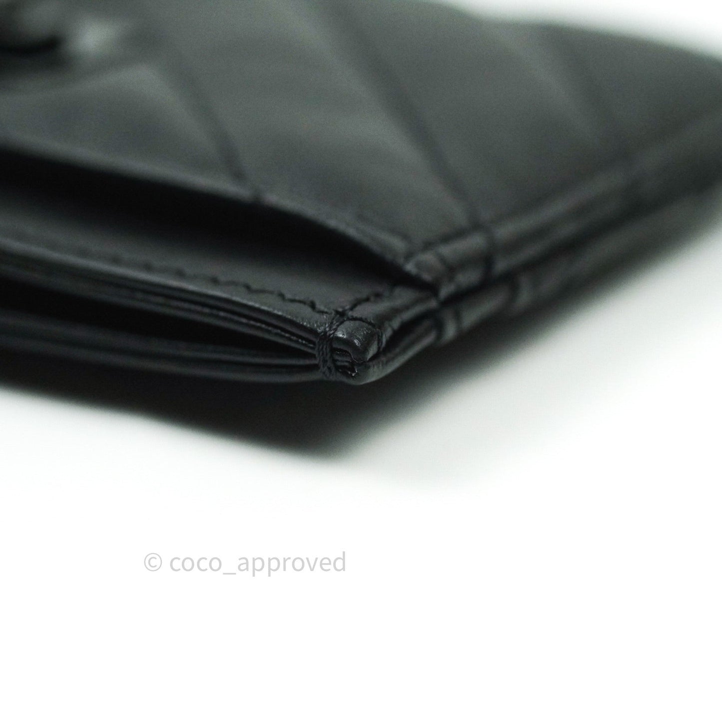 Chanel So Black Chevron Reissue Aged Calfskin Flat Card Holder