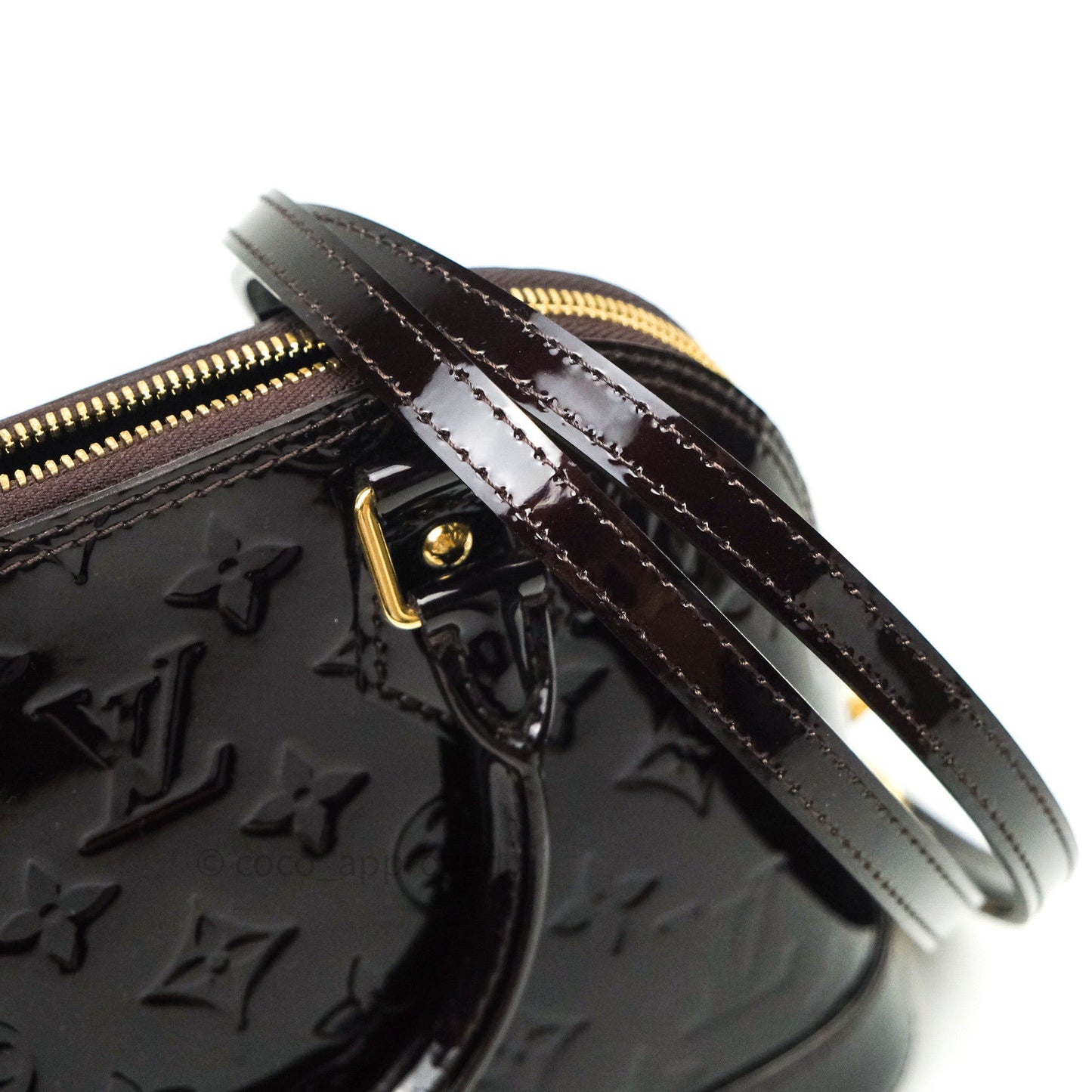 Louis Vuitton Alma BB Dark Purple Monogram Vernis Leather