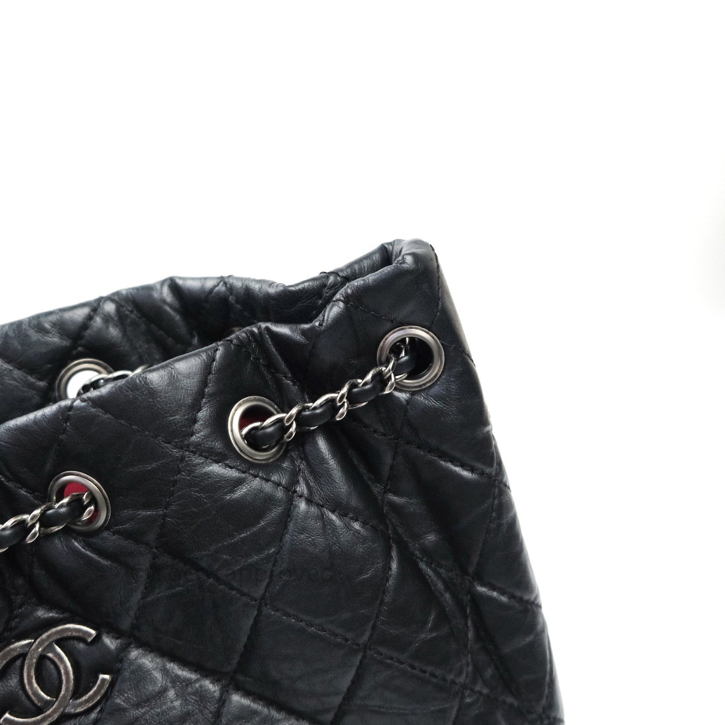 Chanel Gabrielle Backpack Black Aged Calfskin Medium Black