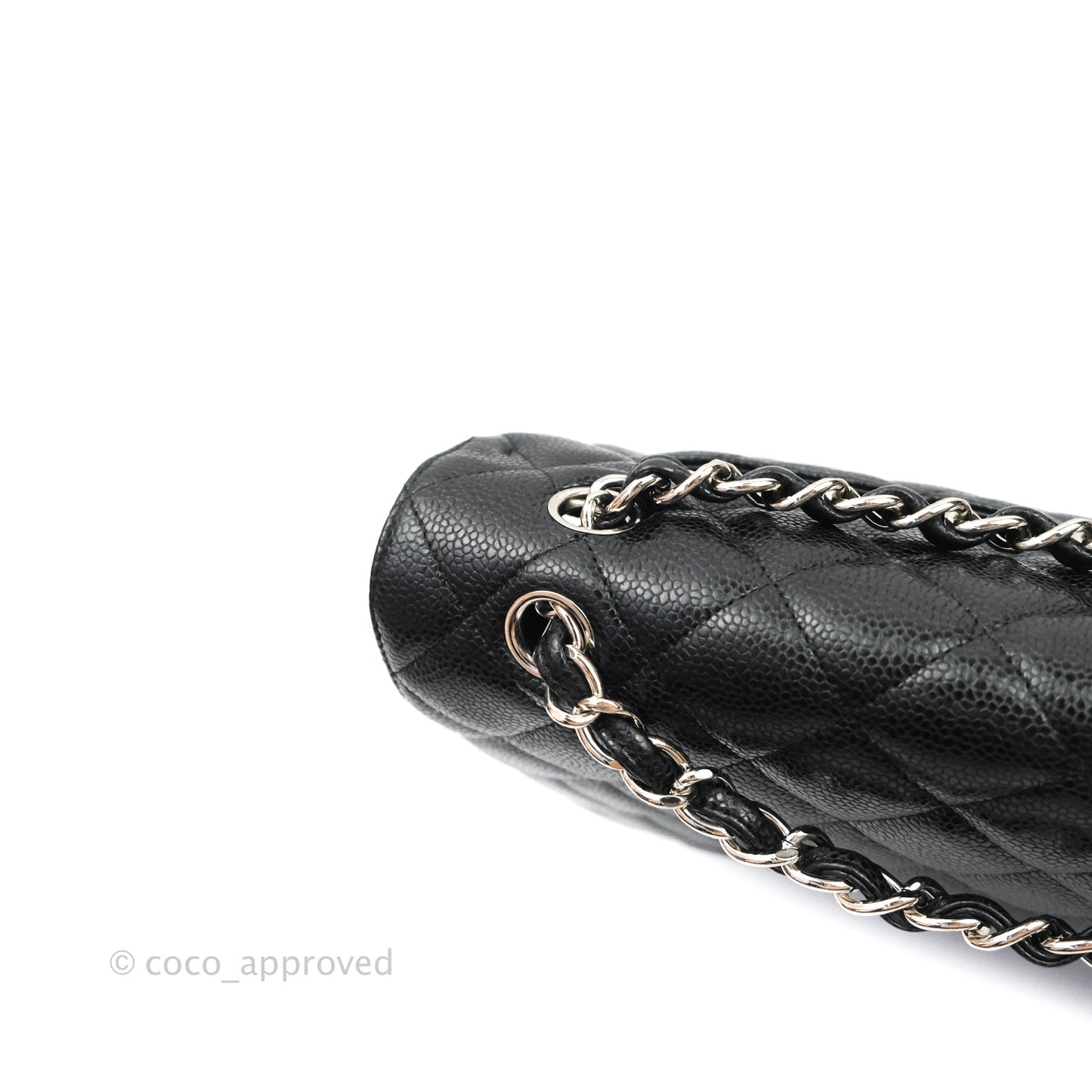 Chanel Single Flap Maxi Caviar Black Silver Hardware
