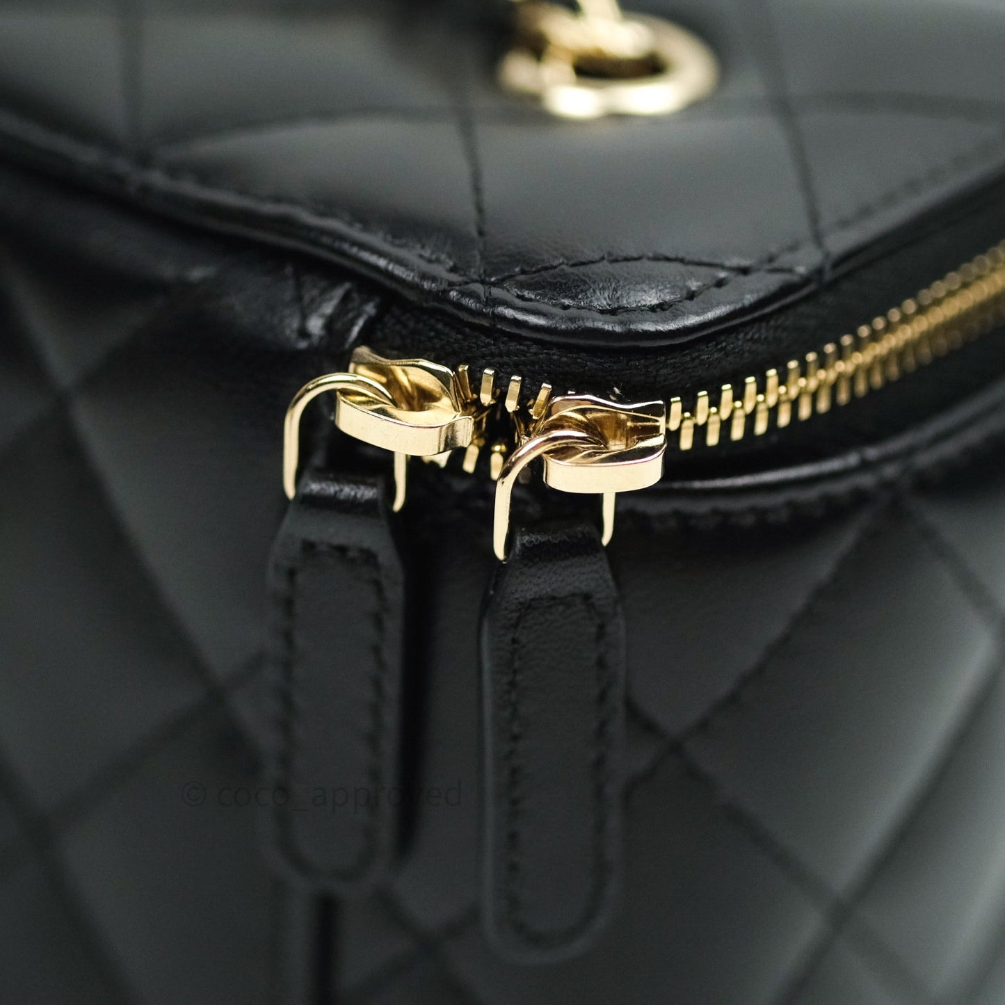 Chanel Vanity Rectangular Classic Black Lambskin Gold Hardware