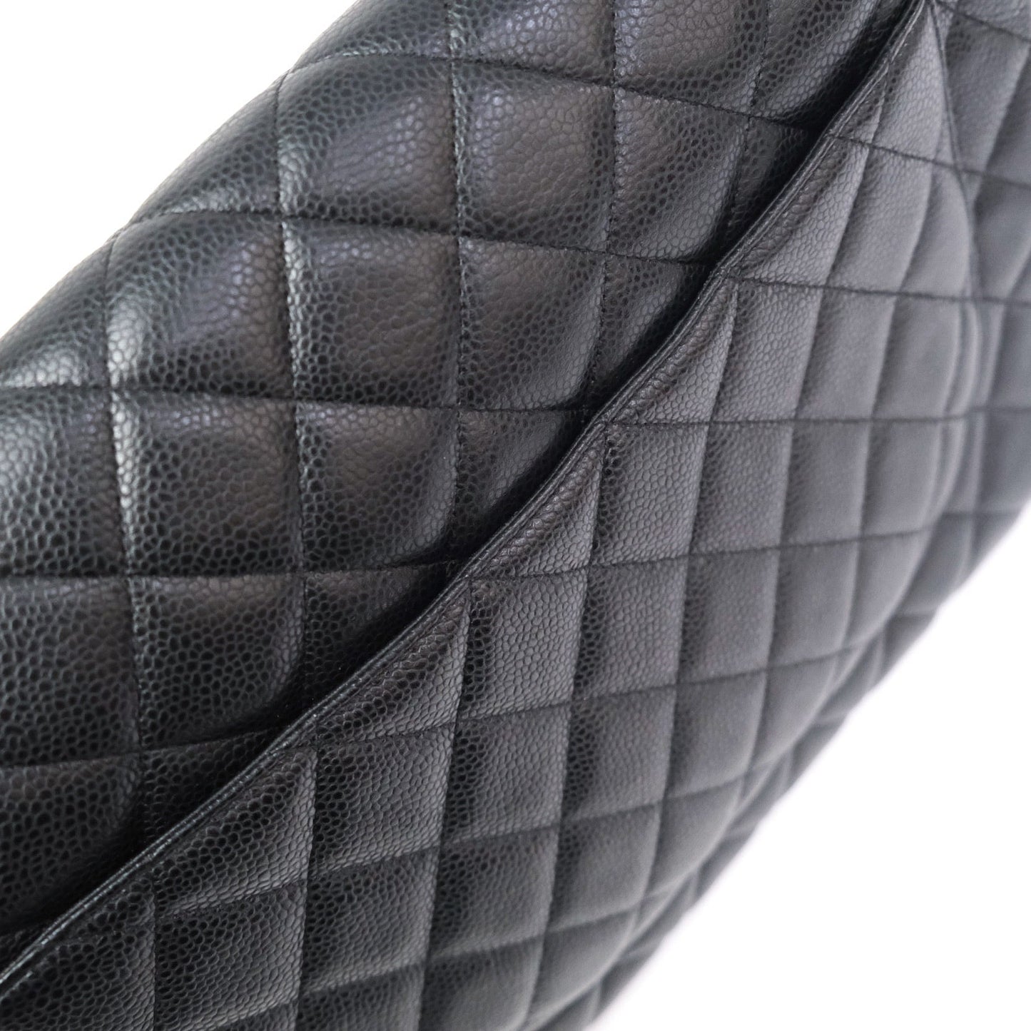Chanel Classic Maxi Single Flap Quilted Black Caviar Silver Hardware