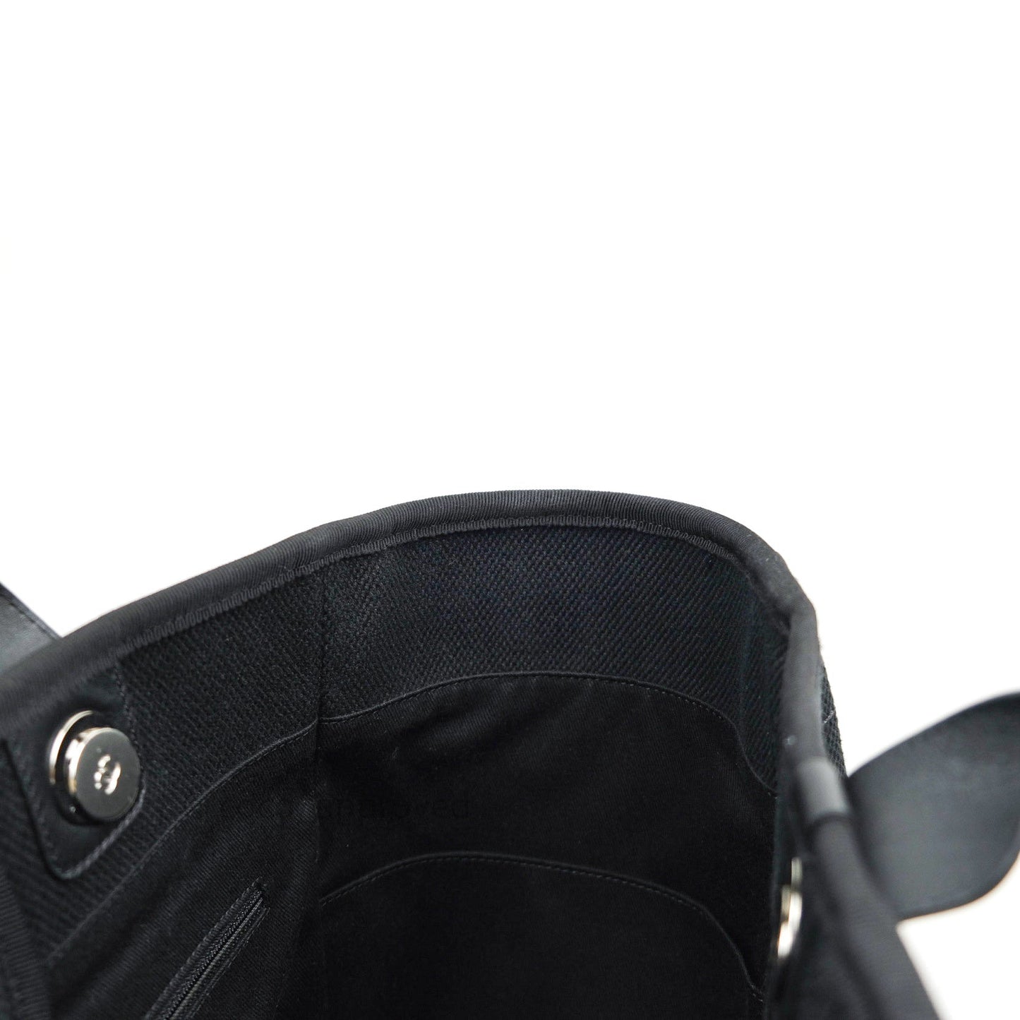 Chanel Large Deauville Black Canvas Imitation Pearl 20S