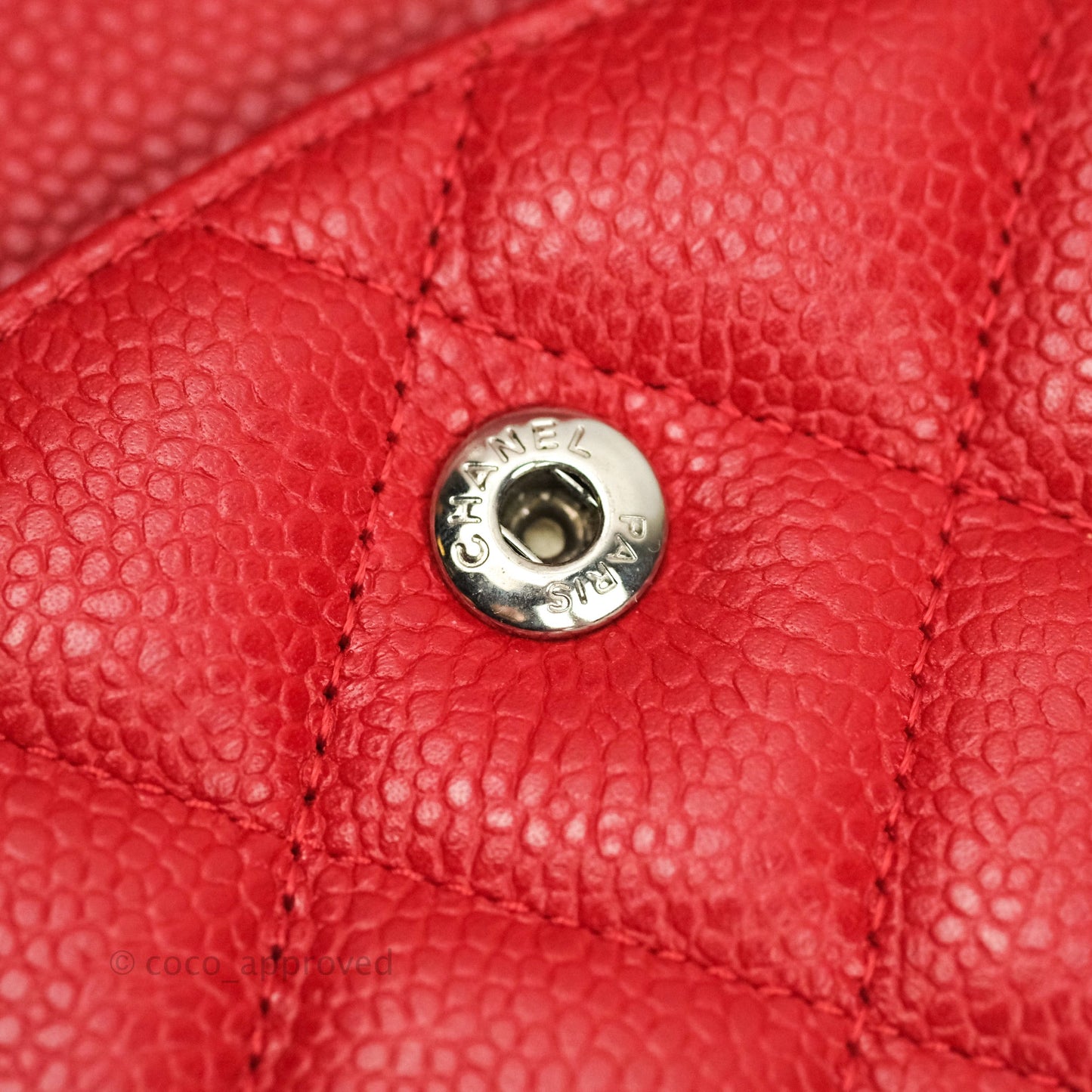 Chanel Classic Jumbo Double Flap Red Caviar Silver Hardware⁣⁣
