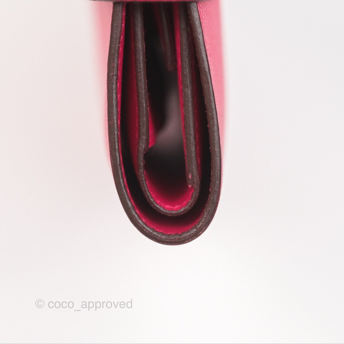 Hermès Small Kelly Wallet Rose Extreme I6 Epsom Palladium Hardware