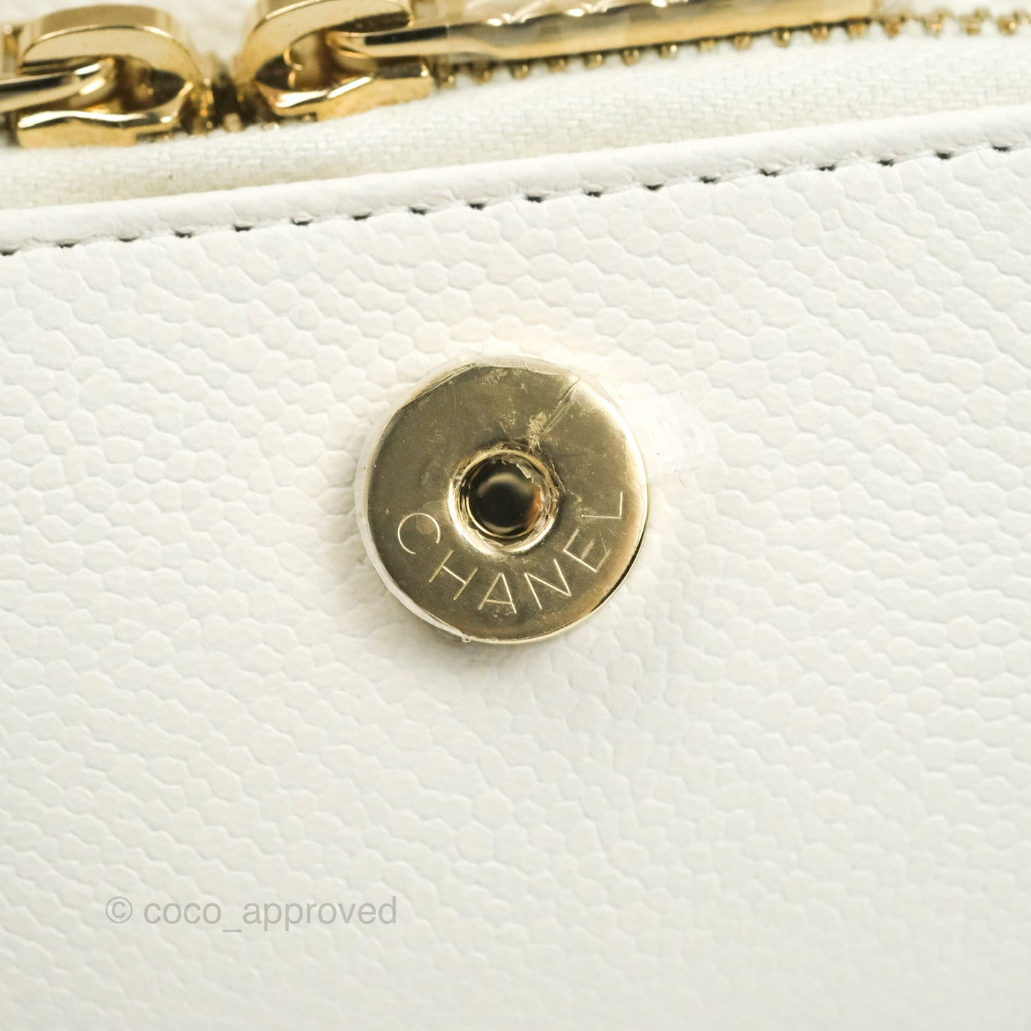 Chanel Business Affinity Clutch With Chain White Caviar Gold Hardware