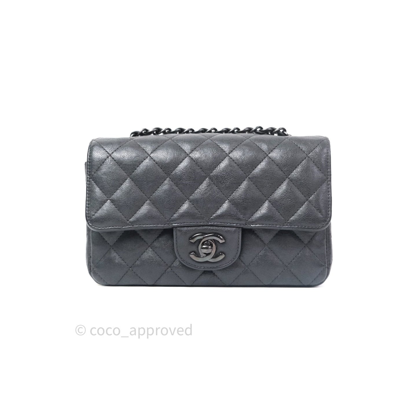 Chanel Quilted Mini Rectangular Flap So Black Crumpled Calfskin