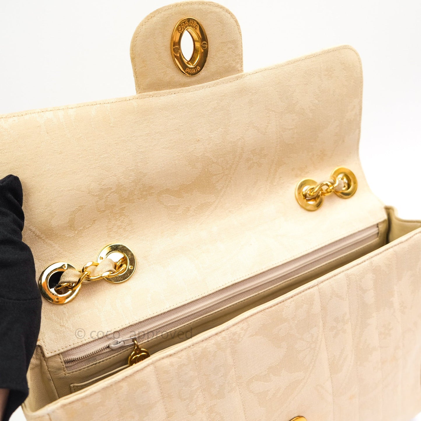 Chanel Vintage XL Jumbo Single Flap Gold Silk 24K Gold Hardware