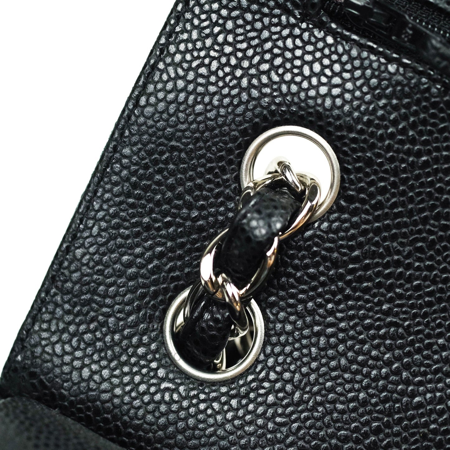 Chanel Classic Jumbo Double Flap Black Quilted Caviar Silver Hardware⁣⁣